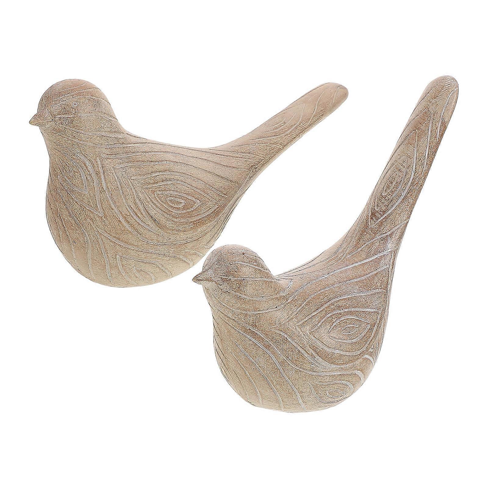 Household Bird Sculpture Decor Resin Bird Statue Home Setting Dining Room Decor Multi Color 16.50X8.00X5.00CM 1 Set