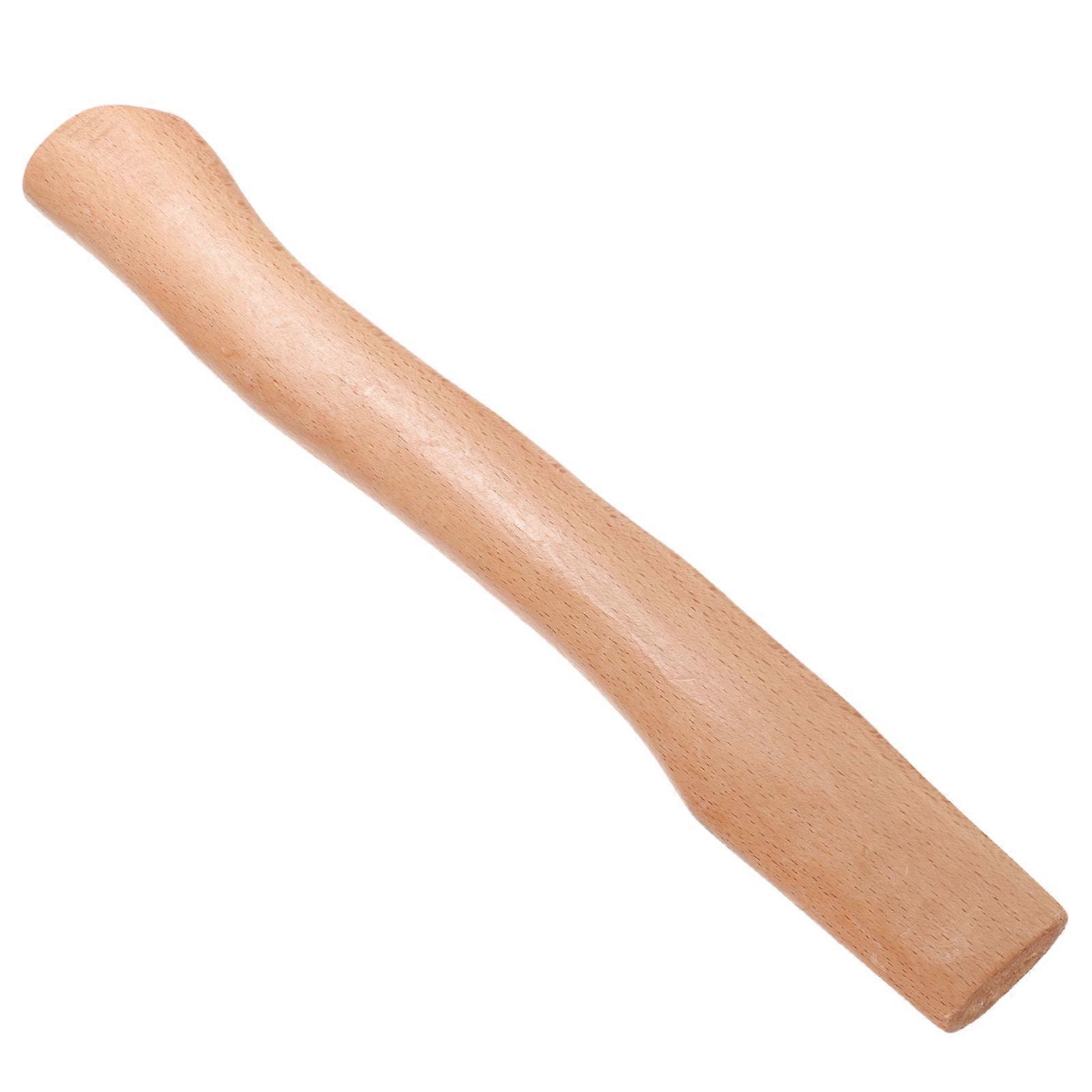 Garden Fork Handle Replacement Wood Long Humanized Design Gardening Khaki 36X4.5CM 1Set