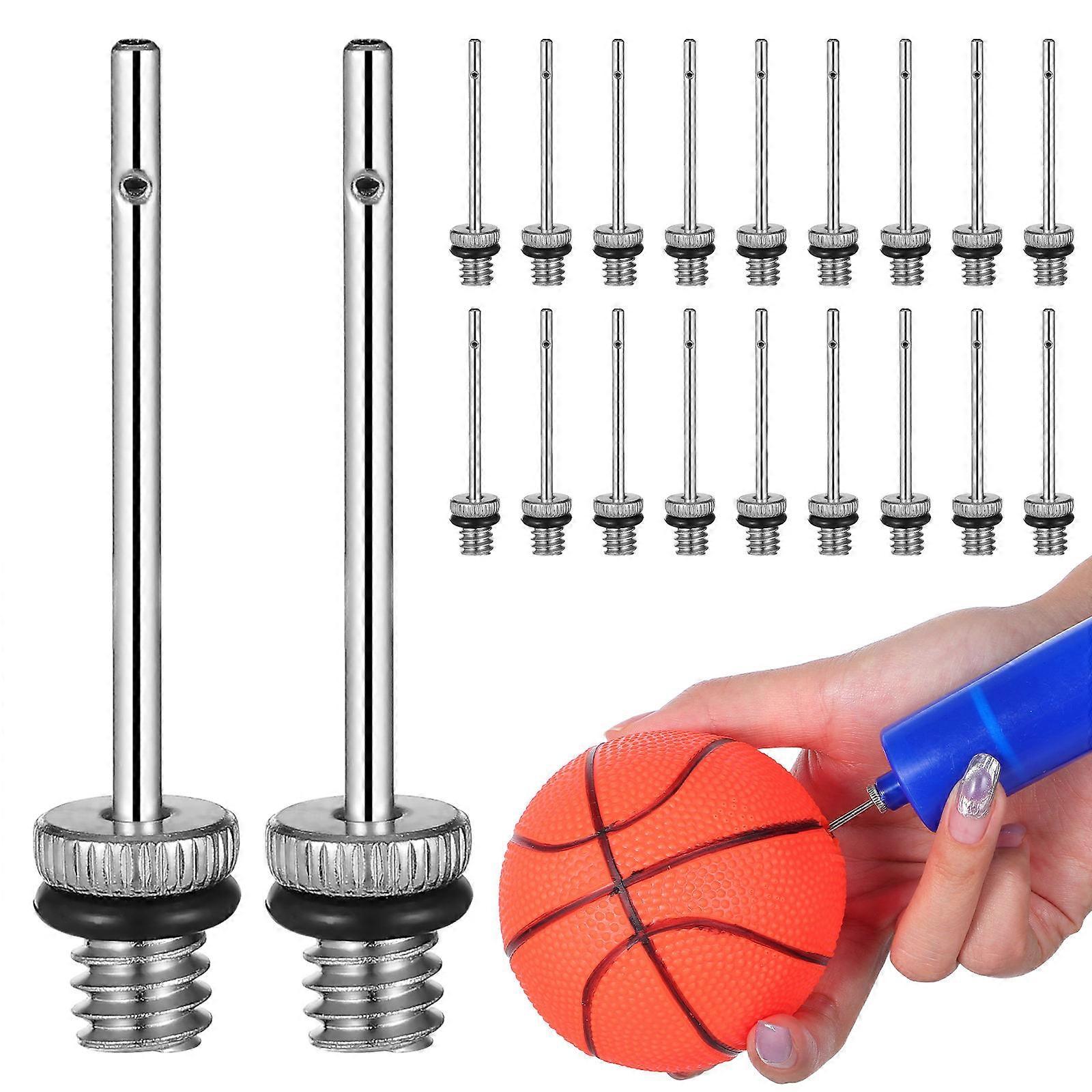 إبرة مضخة الكرة إبر مضخة متعددة الوظائف لكرة القدم الكرة الطائرة الرجبي 3.80X0.60X0.60 سم 20 قطعة