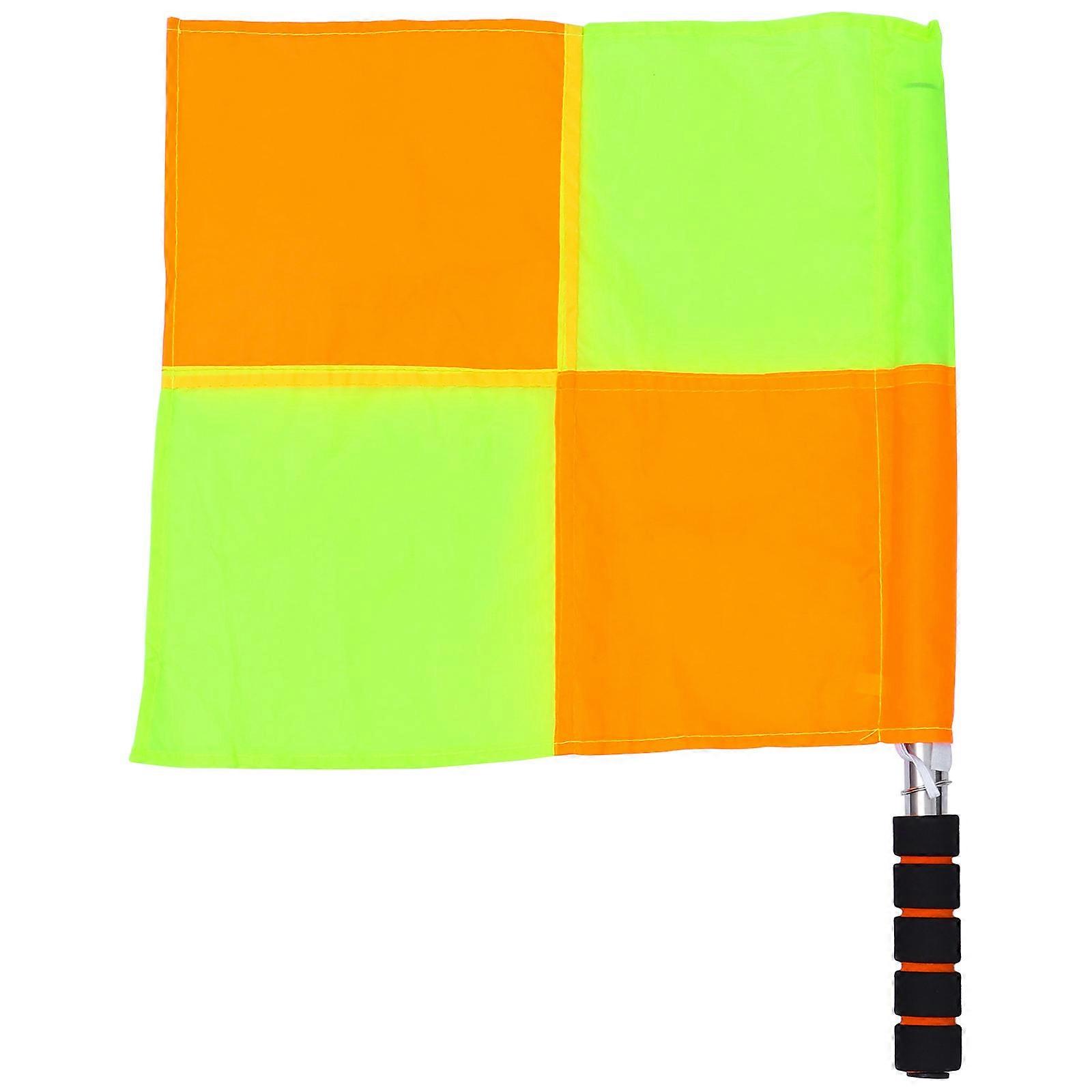 Soccer Linesman Flag with Stainless Steel Pole and Comfortable Handle for Match Use Assorted Color 1pc