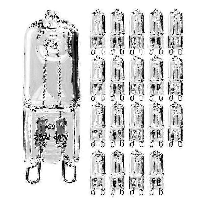 20 G9 halogen bulbs, 40w transparent halogen dimmable bulbs Edition 0620