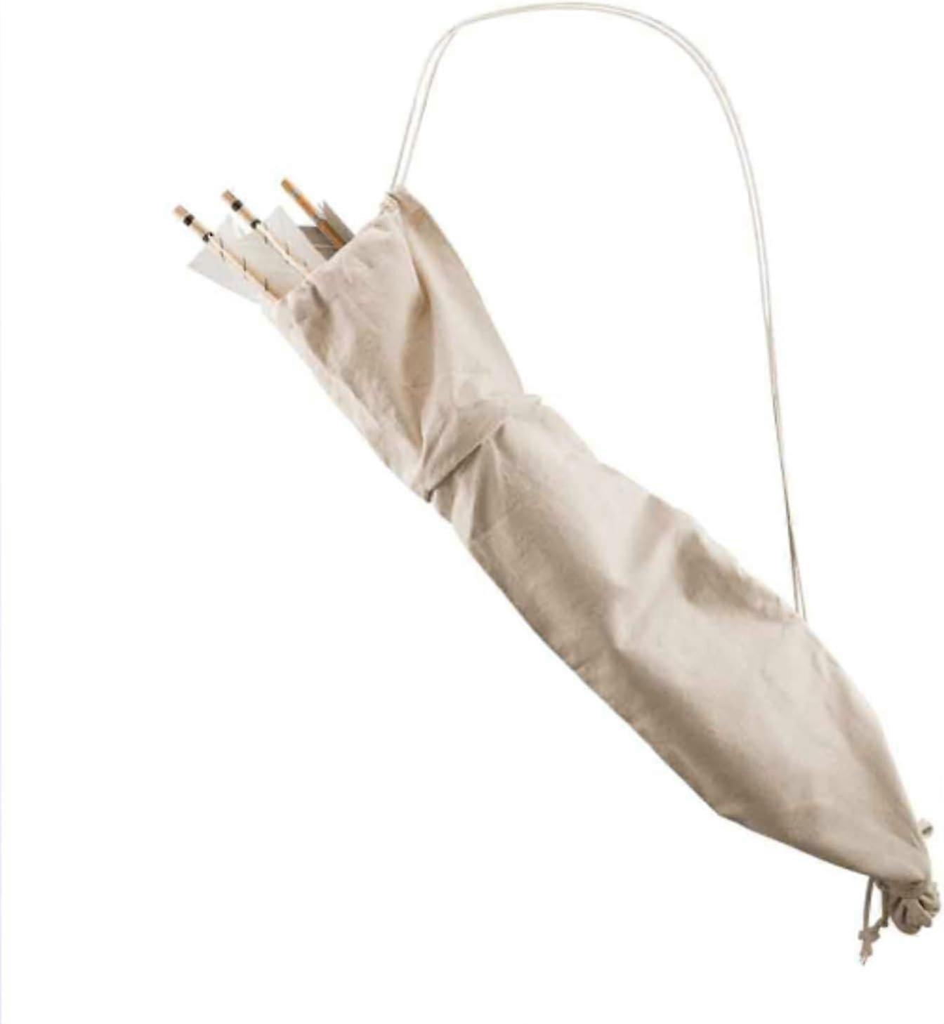 Medieval Retro Canvas Quiver With Laces, Strap-style Hand-woven Quiver, Portable Lightweight Bow And Arrow Storage Bag