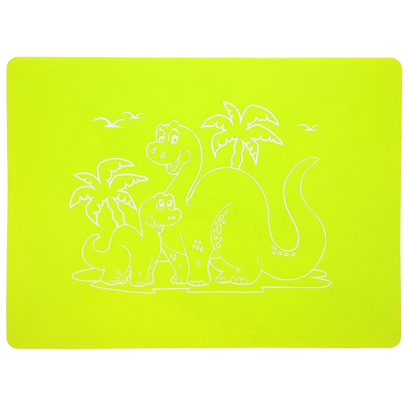 Kids Silicone Placemat Heat Resistant Table Mats Daily Use Green 40x30cm Easy to Clean 1Set