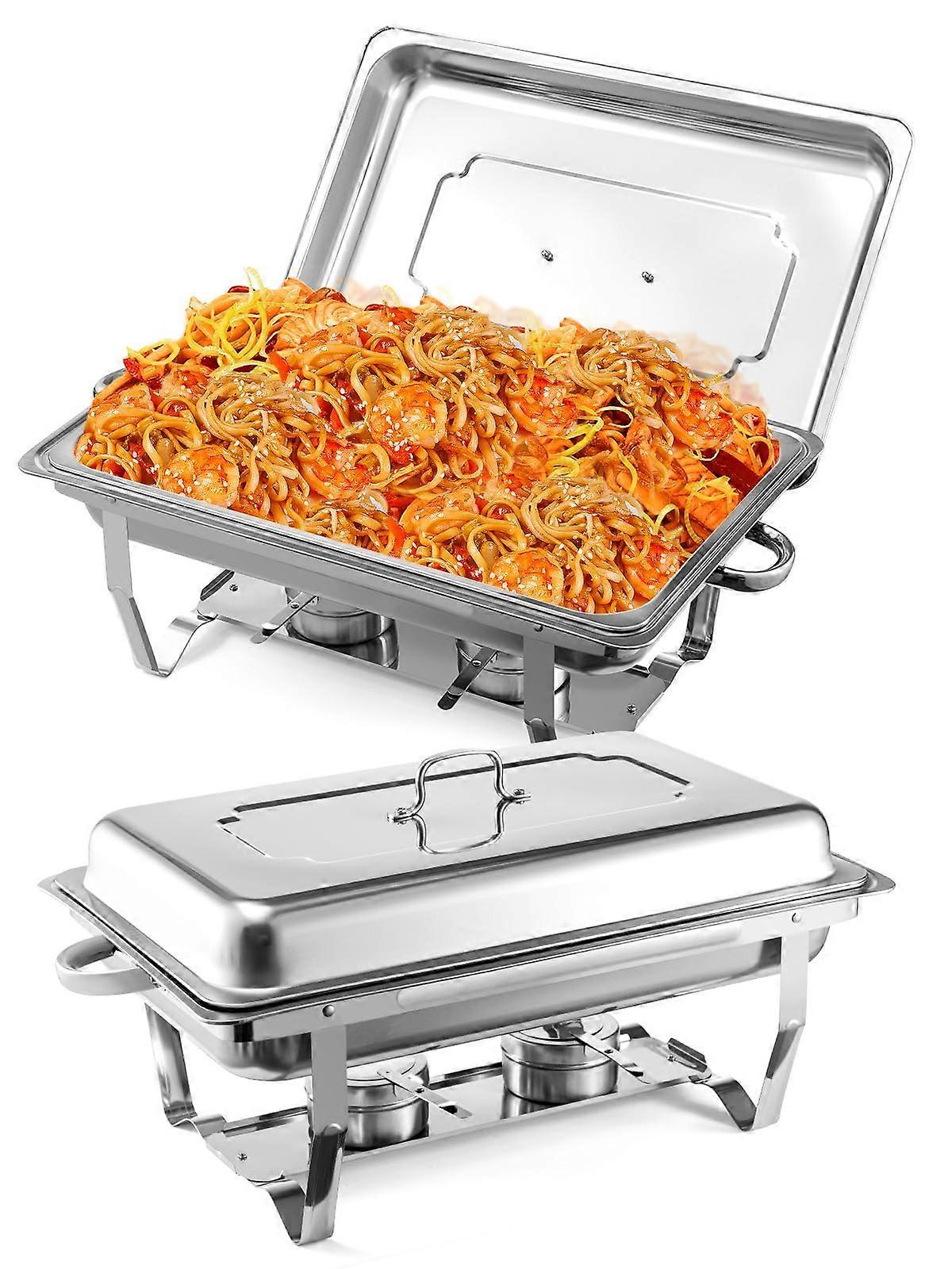 Stainless Steel Warming Container Food Warmer Buffet Warmer with Foldable Legs Heat Container for Catering Buffet and Party 1 Piece 1 x 9 L 1PC 1X 9L