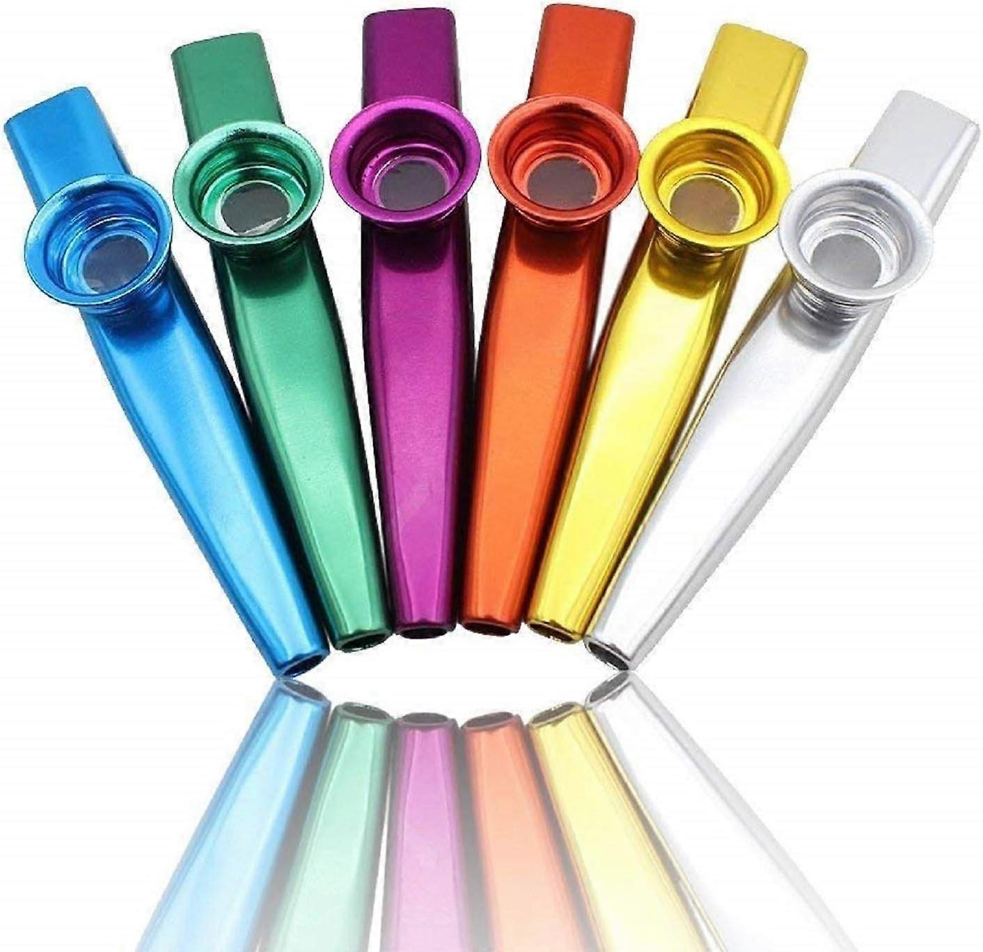 آلة موسيقية ، كازو معدني ب 6 ألوان مختلفة للأطفال جيتار ، قيثارة ، كمان ، لوحة مفاتيح بيانو