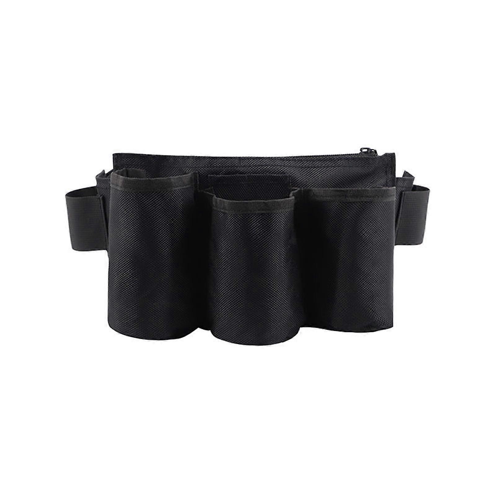 Garden Tool Belt Bag for Garden Tools, Adjustable Waist Utility Apron, Black with Pockets