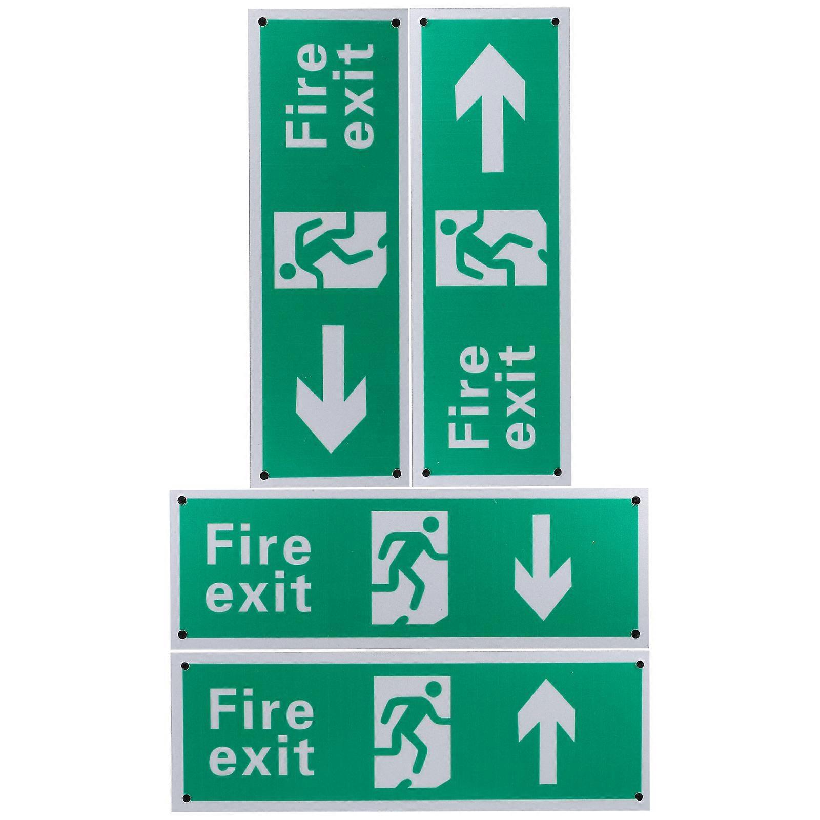 Exit Reminder Fire Exit Indicator Sign For Business Public Supermarket Green 30.00X10.00X0.20CM Emergency Guidance 4Set