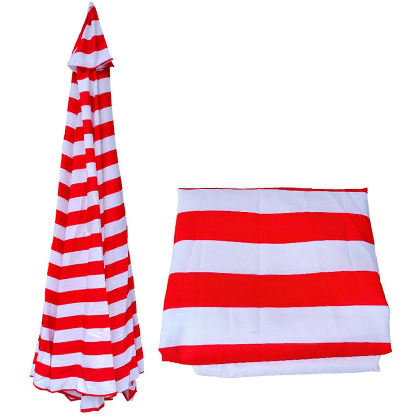 Parasol Replacement Cover 2.7m 3.0m 8 Struts Red and White, 2.5m 6 Struts Compatible Parasol Canopy Covers