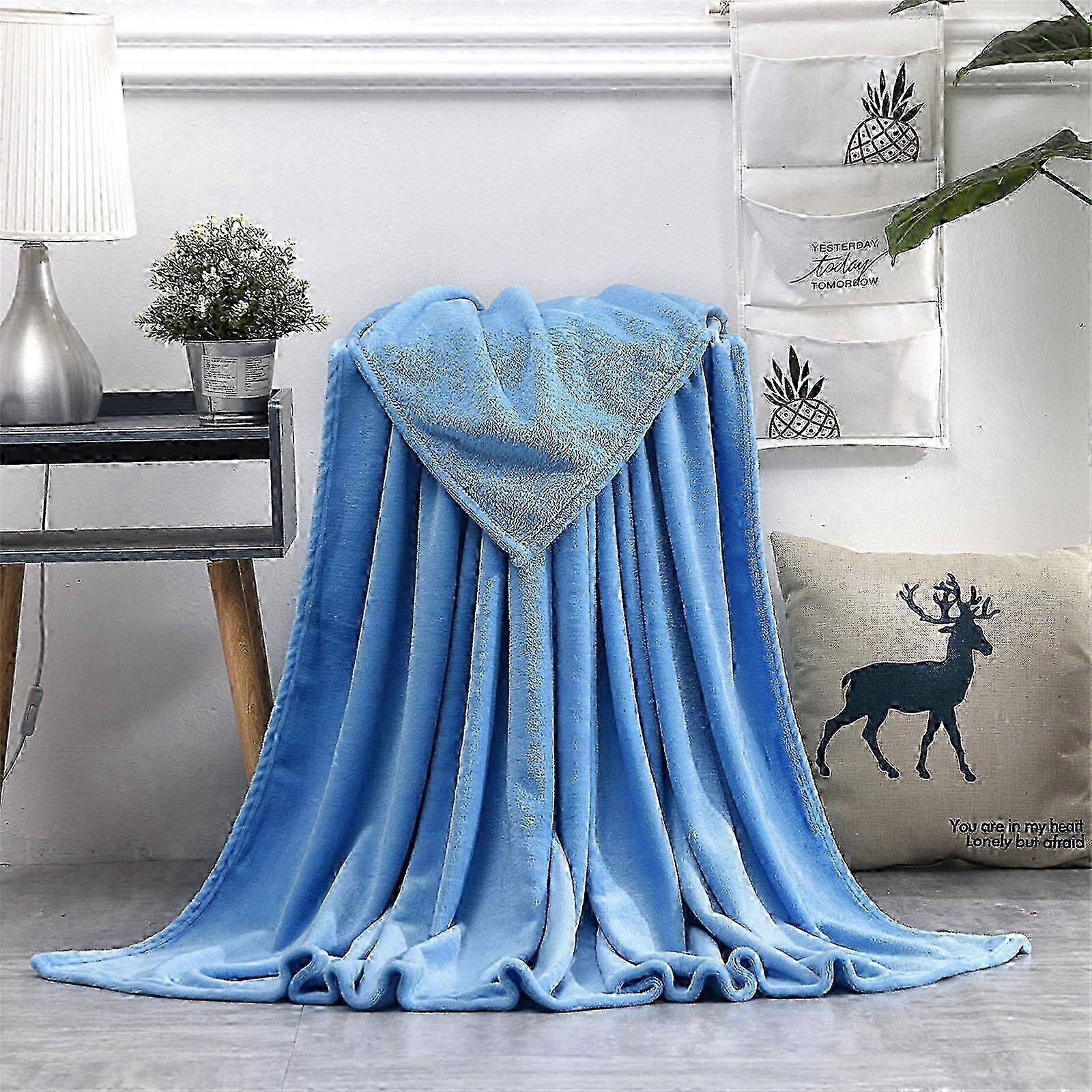 Super Soft Warm Fleece Blanket Throw Rug for Sofa Bedding