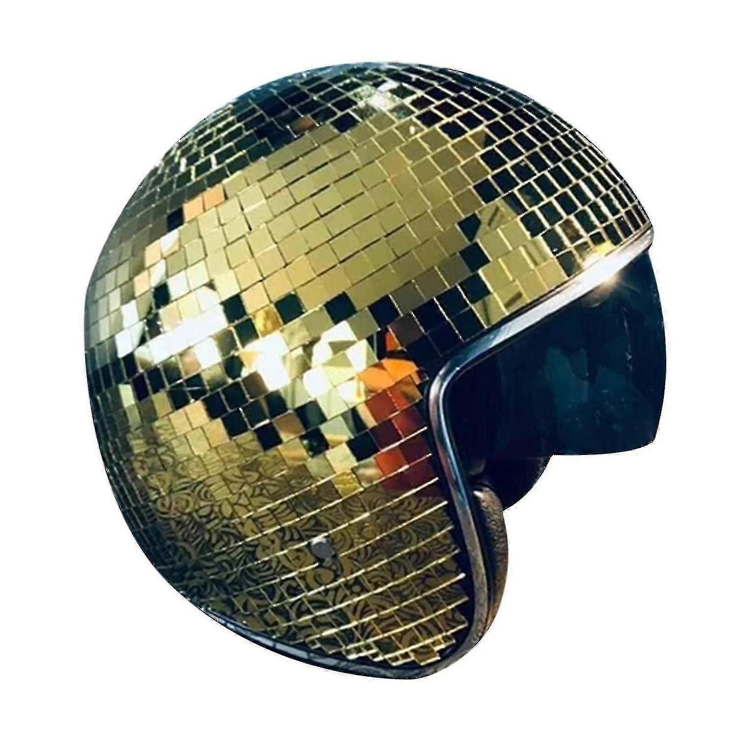 Disco Ball Helmet With Retractable Visor For Nightclub Cool Props