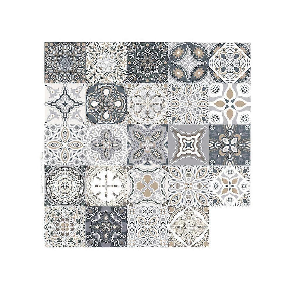Pack of 24 Moroccan Retro Tile Stickers, SelfAdhesive Mosaic, Decoration (10x10cm)