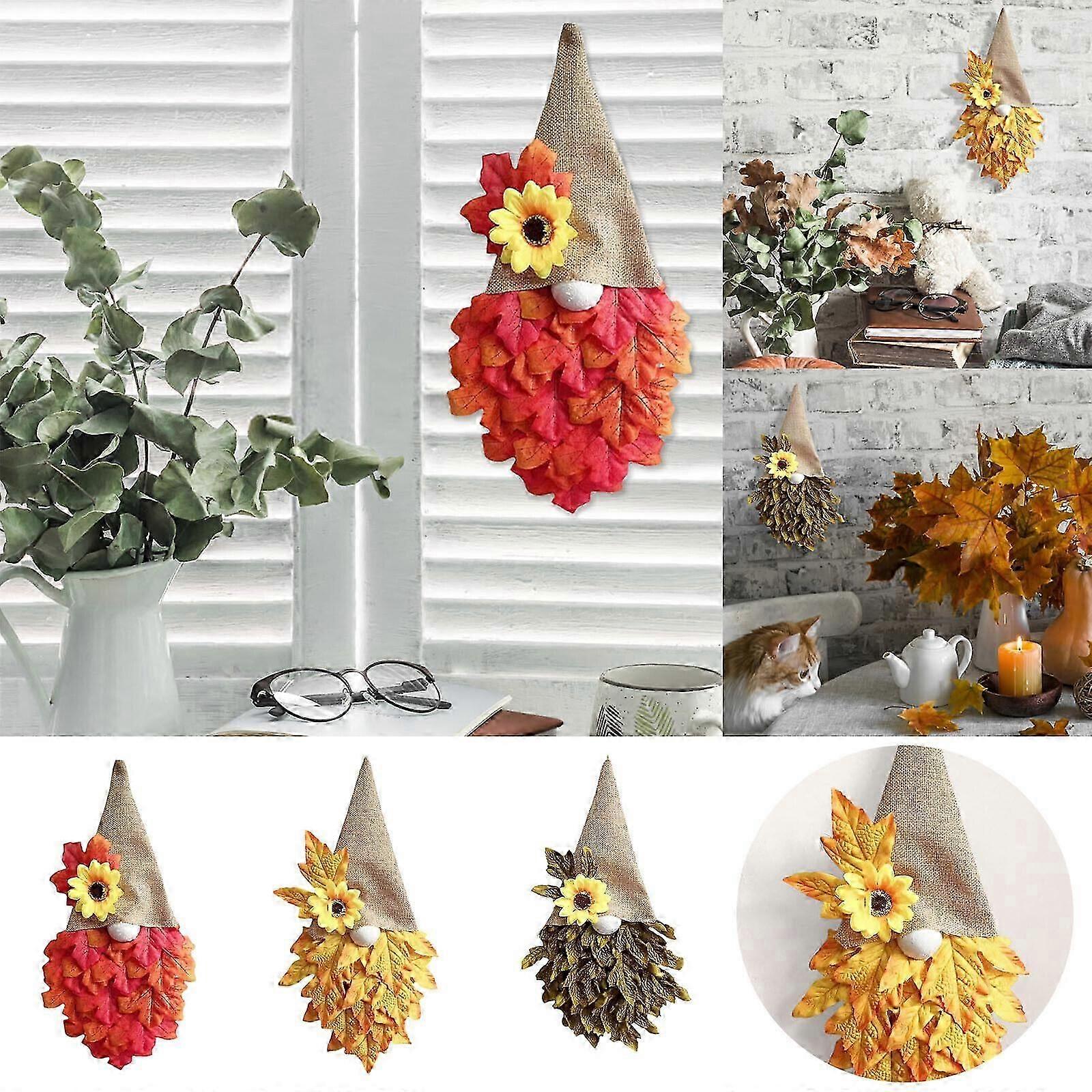 Fall Decor Maple Gnome Front Door Hanging Decorations Maple Leaves Gnomes
