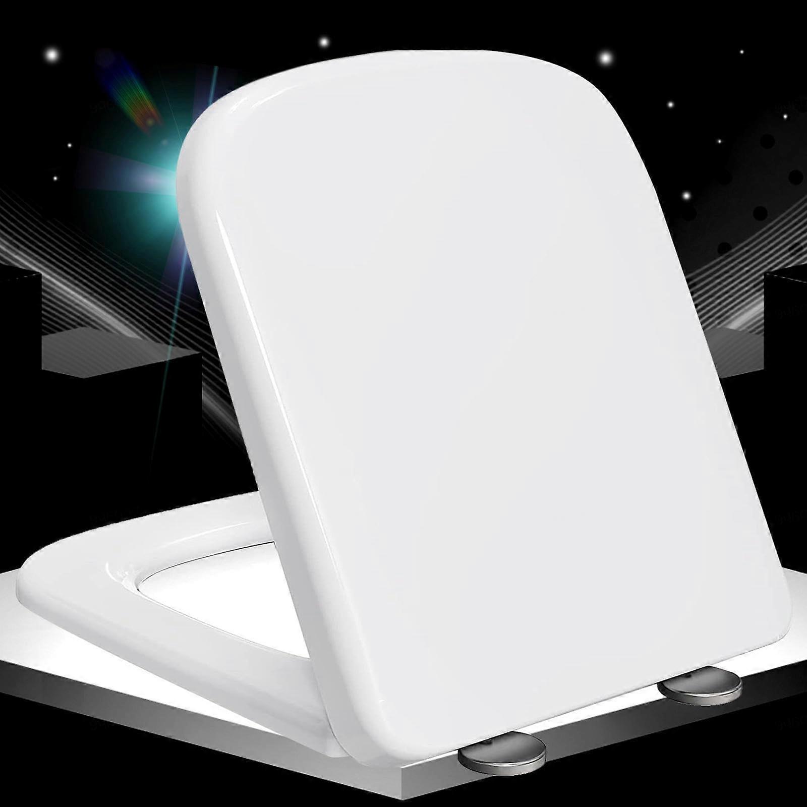 Square toilet seat with slowclose, quickrelease, adjustable hinges, white 36*44cm