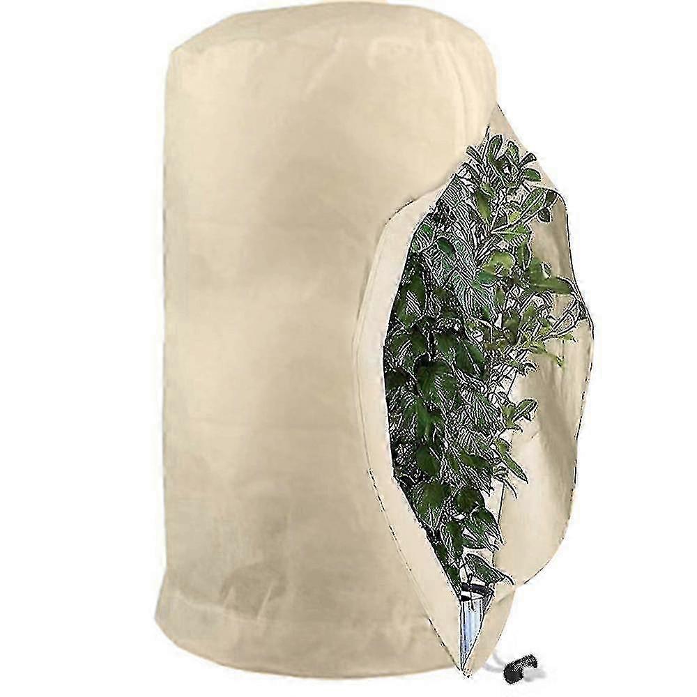 Reusable Frost Protection Covers for Plants, Garden Fleece Bags with Drawstring for Winter