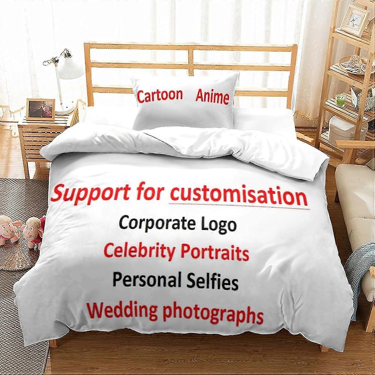 Customizable Bedding Duvet Cover Set with Soft Microfiber Print for Kids, Teens, and Adults