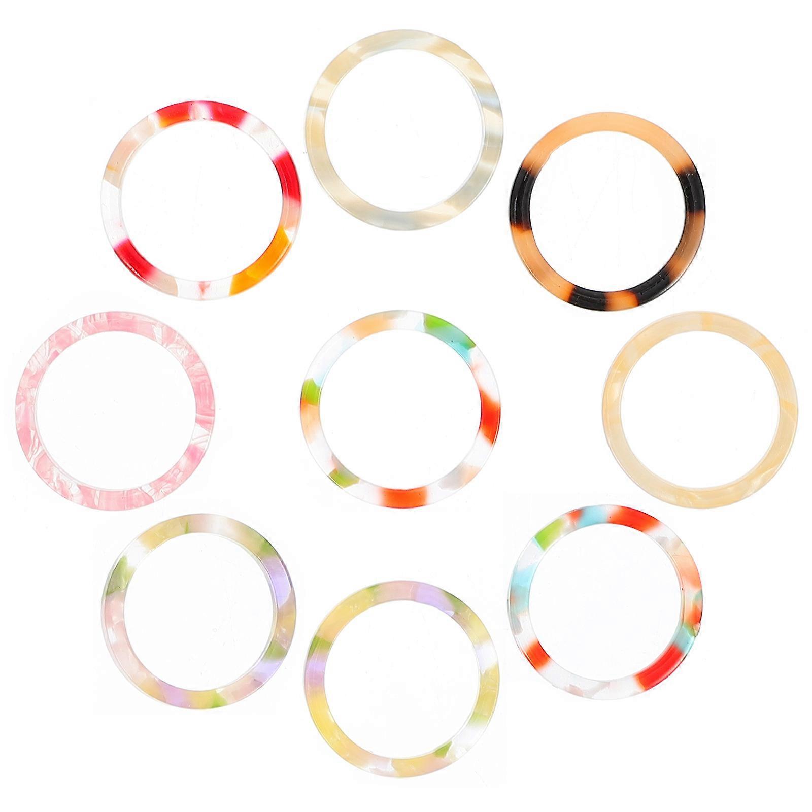 Beautiful Acetate Rings for Decoration Made with Premium Synthetic Material Assorted Color 9Pcs