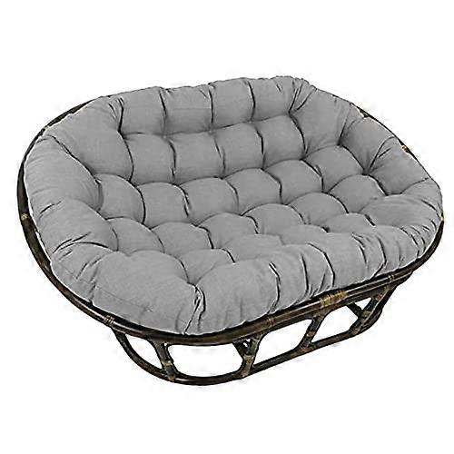 Double oversized egg chair cushion, waterproof, with straps, squarearch design, gray, 170 x 120 cm