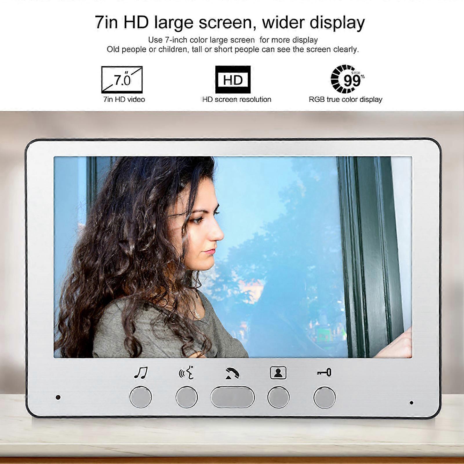 7inch TFT Wire Visual Doorbell Intercom Video Door Bell Home Security  -240V