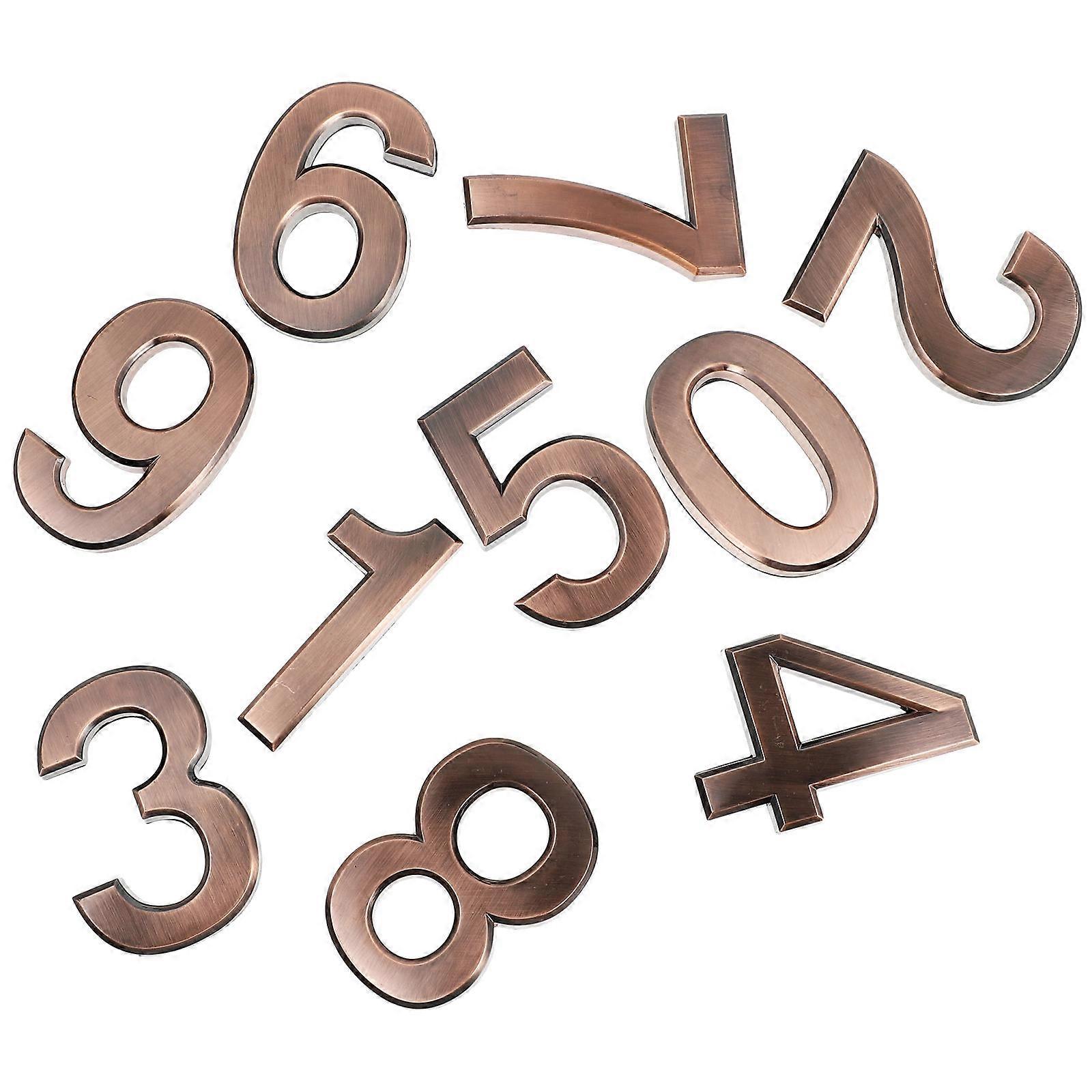 Number for Door House Numbers Stickers Rectangular Shape ABS Material 10Pcs