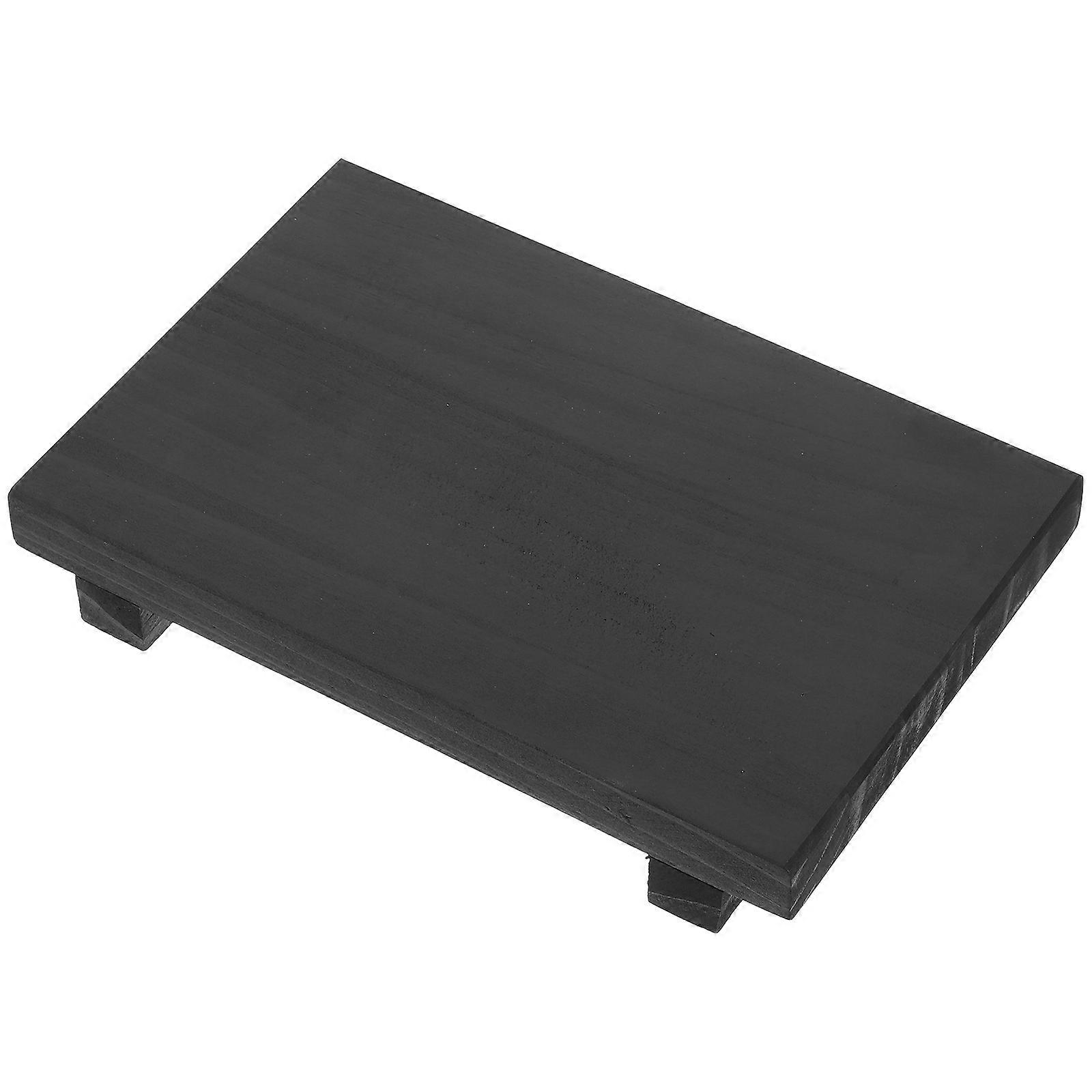 Soap Tray Wooden Vanity Tray Organizing Display Rectangular Home Decor Kitchen Use 22.90X14.90X3.80CM Black 1Pack