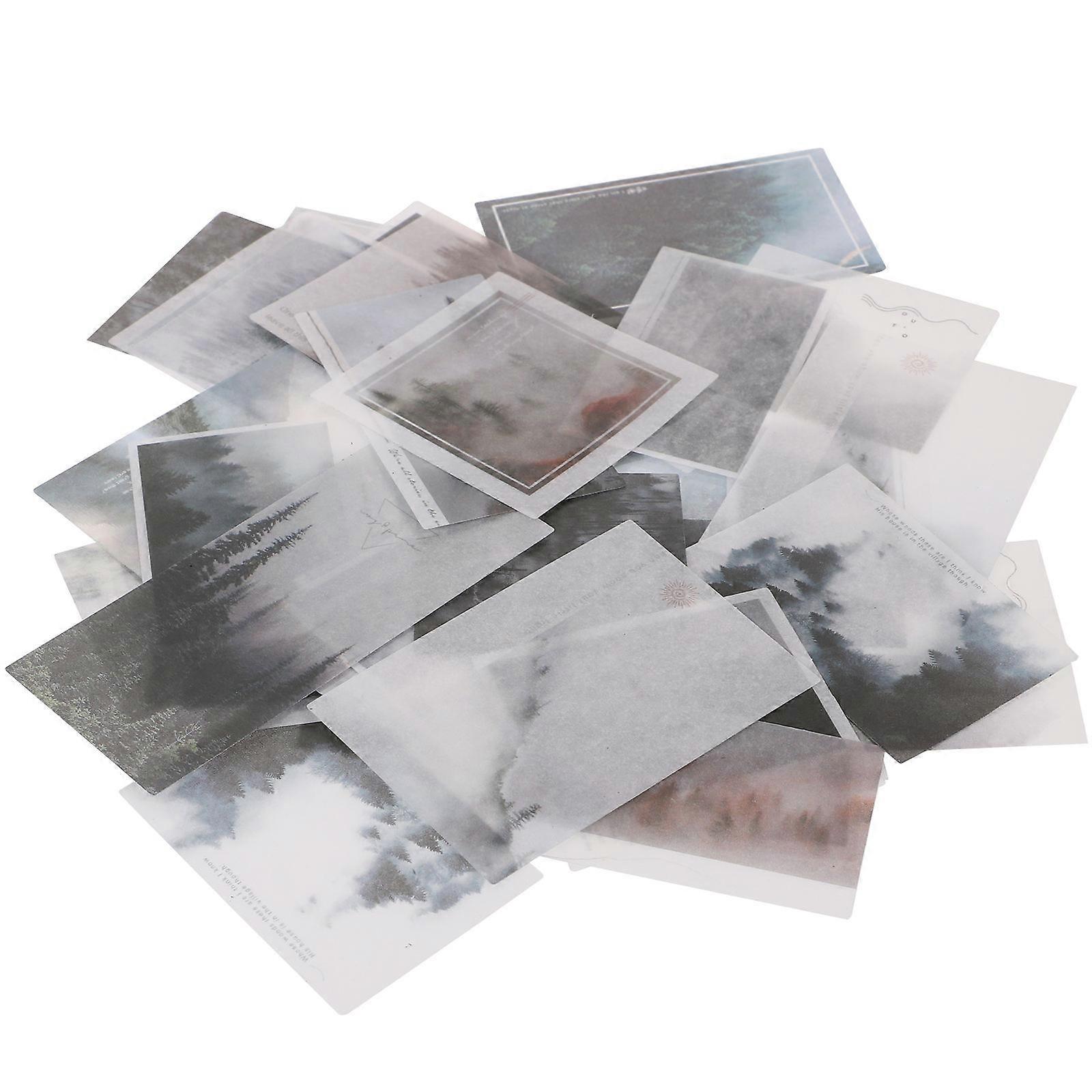 Diy Scrapbook Sticker Paper Decal Decorative Fog Forest Stickers Assorted .7X3.7CM Retro Projects Trips 2 Sets