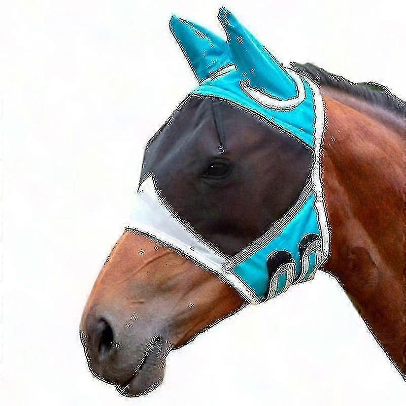 UV-Resistant Riding Fly Mask with Insect Shield, Secure Fit for Horses, 80x114x45cm
