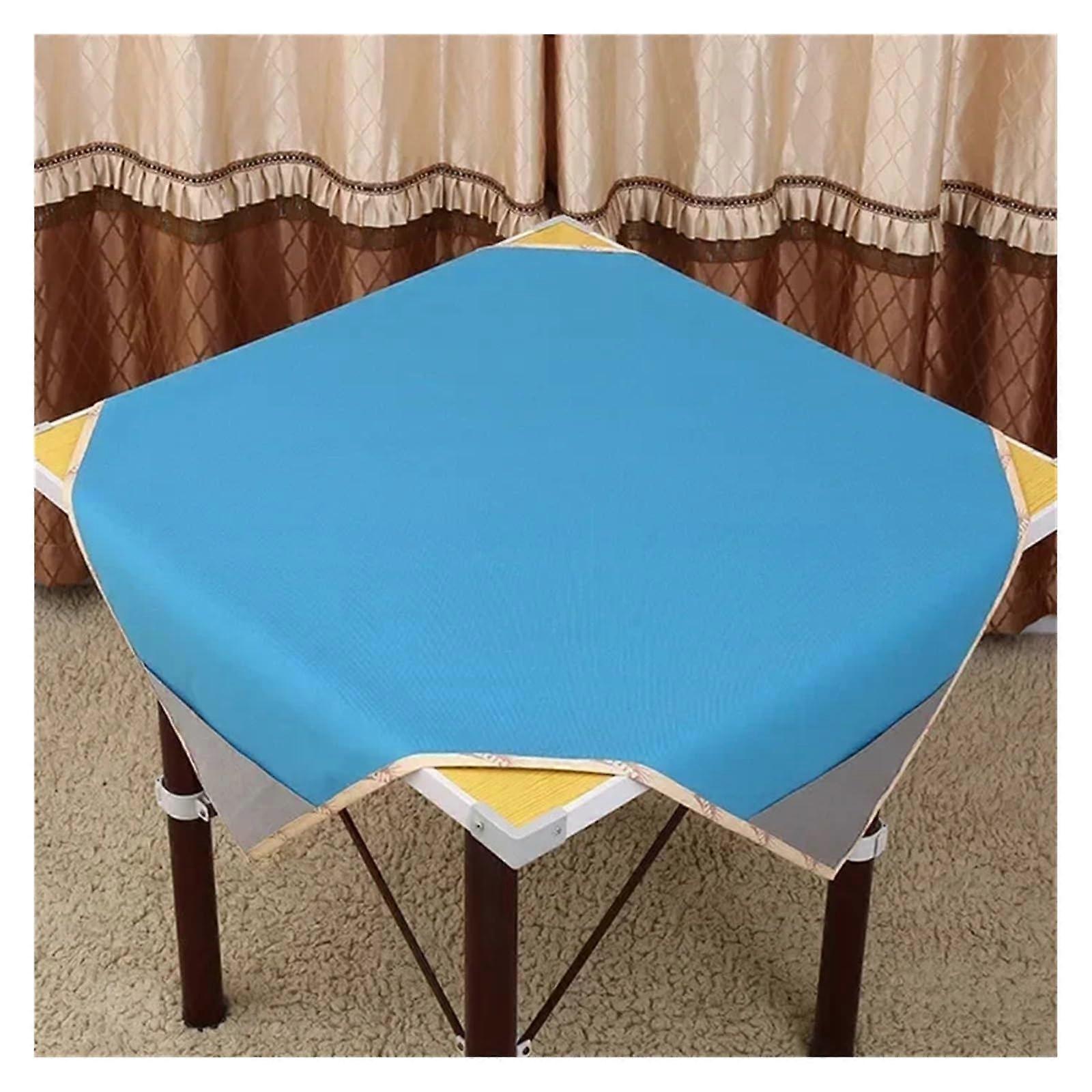 Mahjong Table Mat, Noise-Reducing Thick Mat For Mahjong, Square 95x95cm, Blue, Compatible With Mahjong Tables