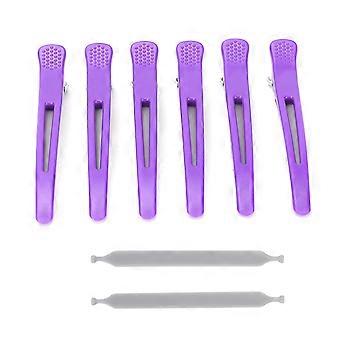 6Pcs Professional Hair Clips NonSlip Dividing Duckbill Hair Clips for Hair Cutting Styling(Purple )YMMR)