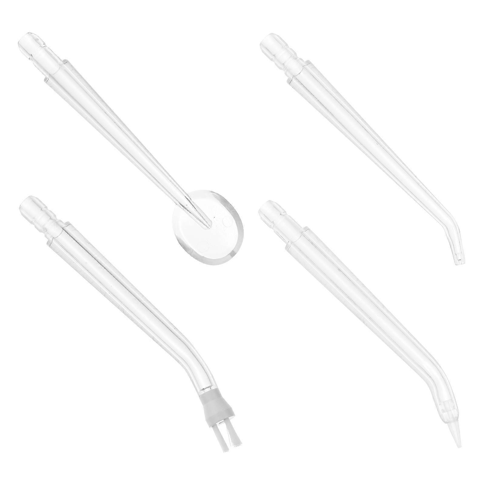 Durable PP Nozzles for Oral Irrigator with 4 Pieces White Replacement Tips for Effective Teeth Cleaning