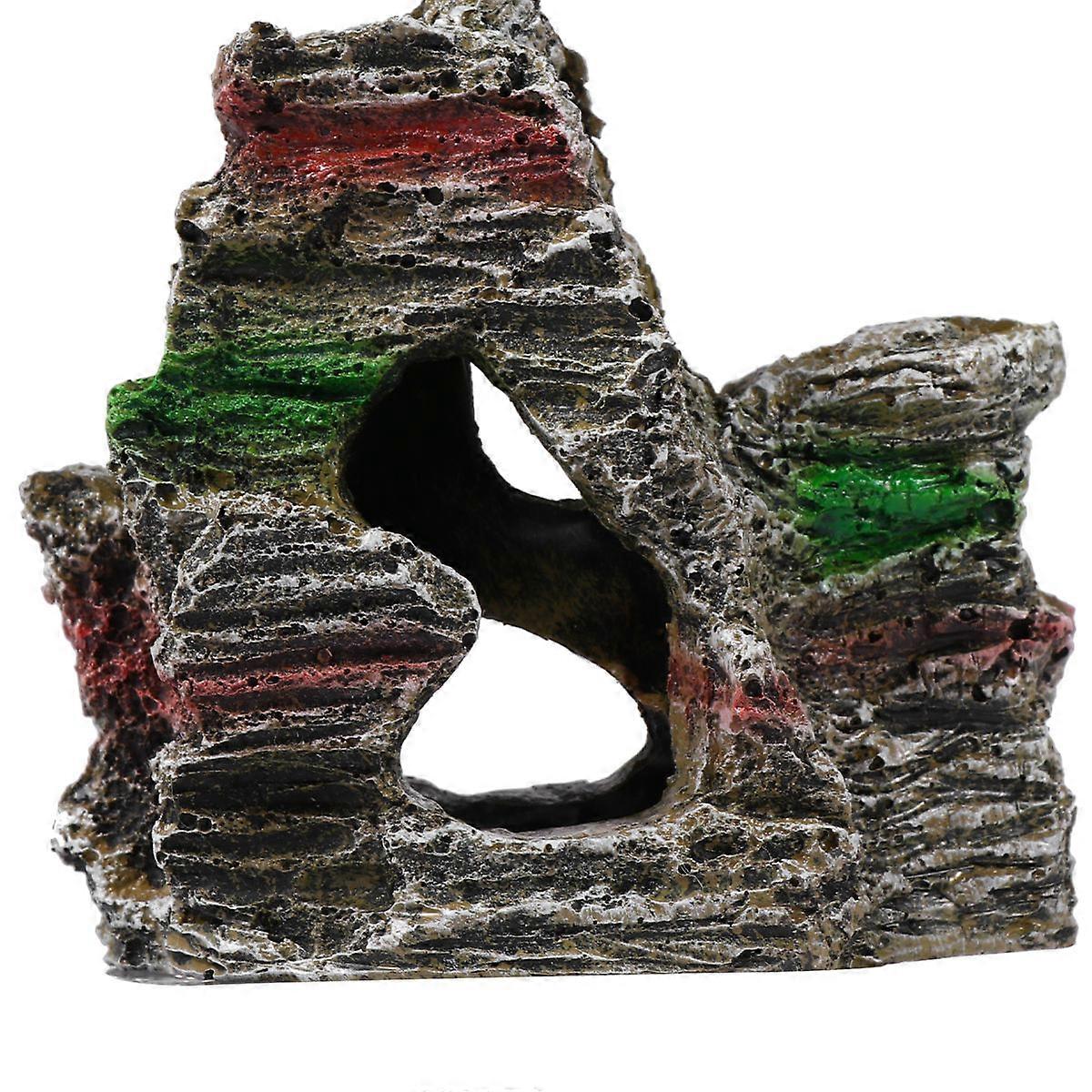 Resin Aquarium Ornament Lifelike Hill Rockery Decoration with Hiding Spot for Fish Tanks, Enhances Visual Appeal, Elegant Craft Design for Aquatic