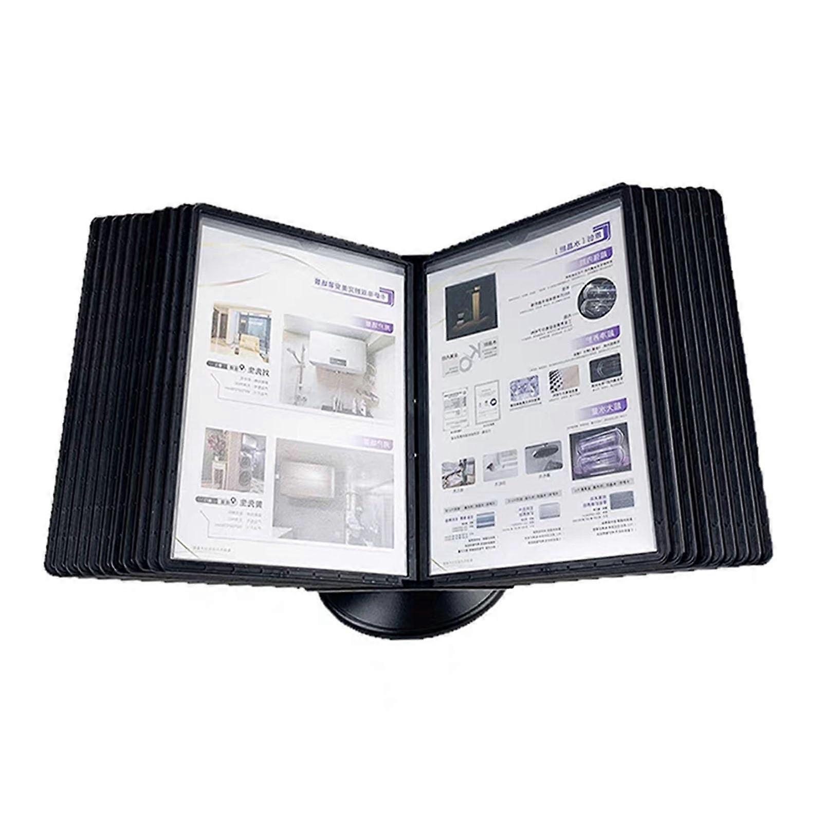 Wallmounted reference system for desk, clear pockets for A4 documents, spacesaving, 20 pages, one color.