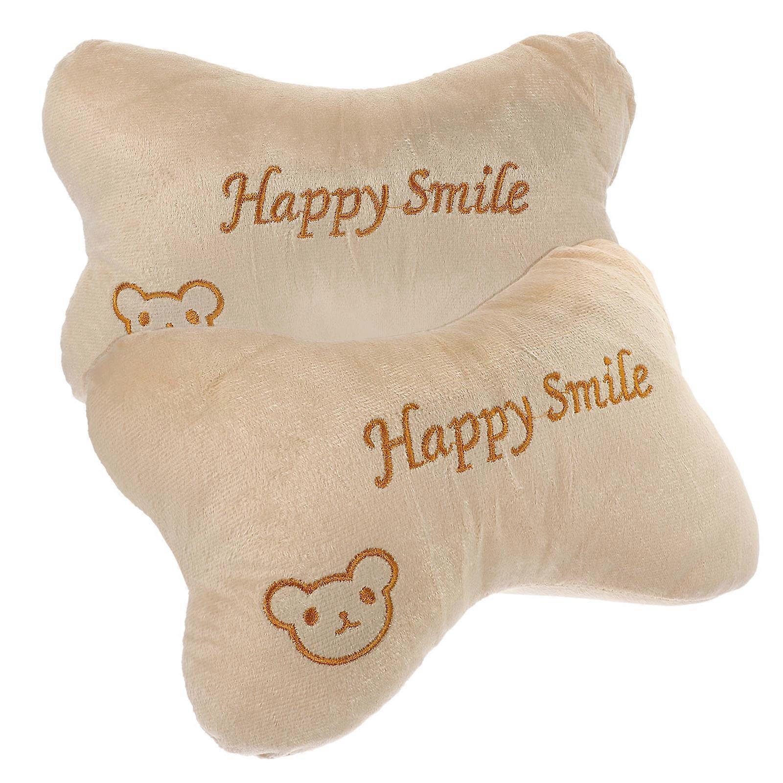 Car Neck Pillow Neck Support Pillow for Driving 2Pcs Beige Comfortable Set