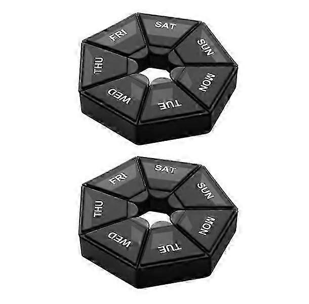 2pcs/set Pill Case Plastic 7 Days Tablet Candy Box Portable