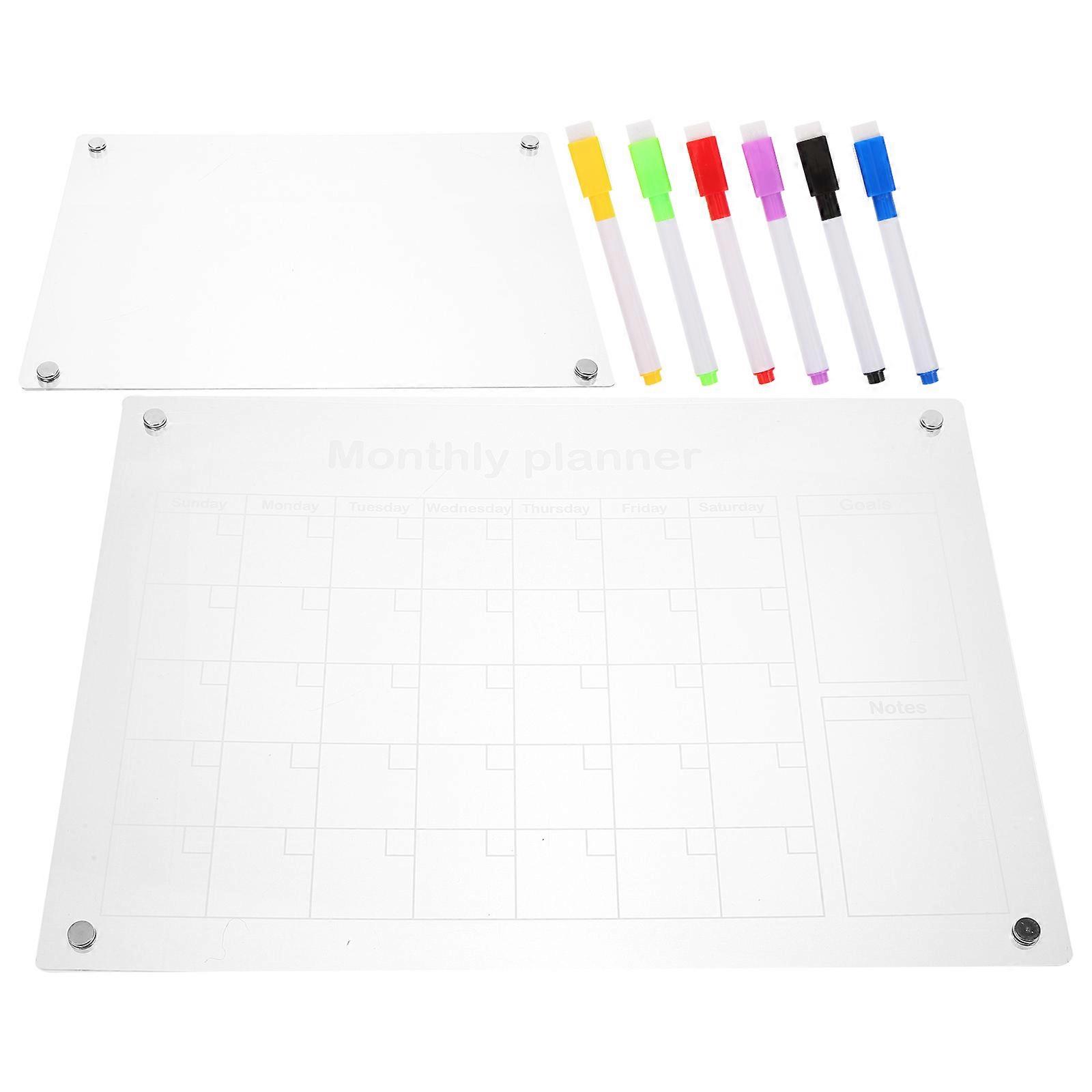 Fridge Planner Board Erasable Note Board Magnetic Planning For Home Use 42X29.7CM A3 Size Acrylic Material 1Set