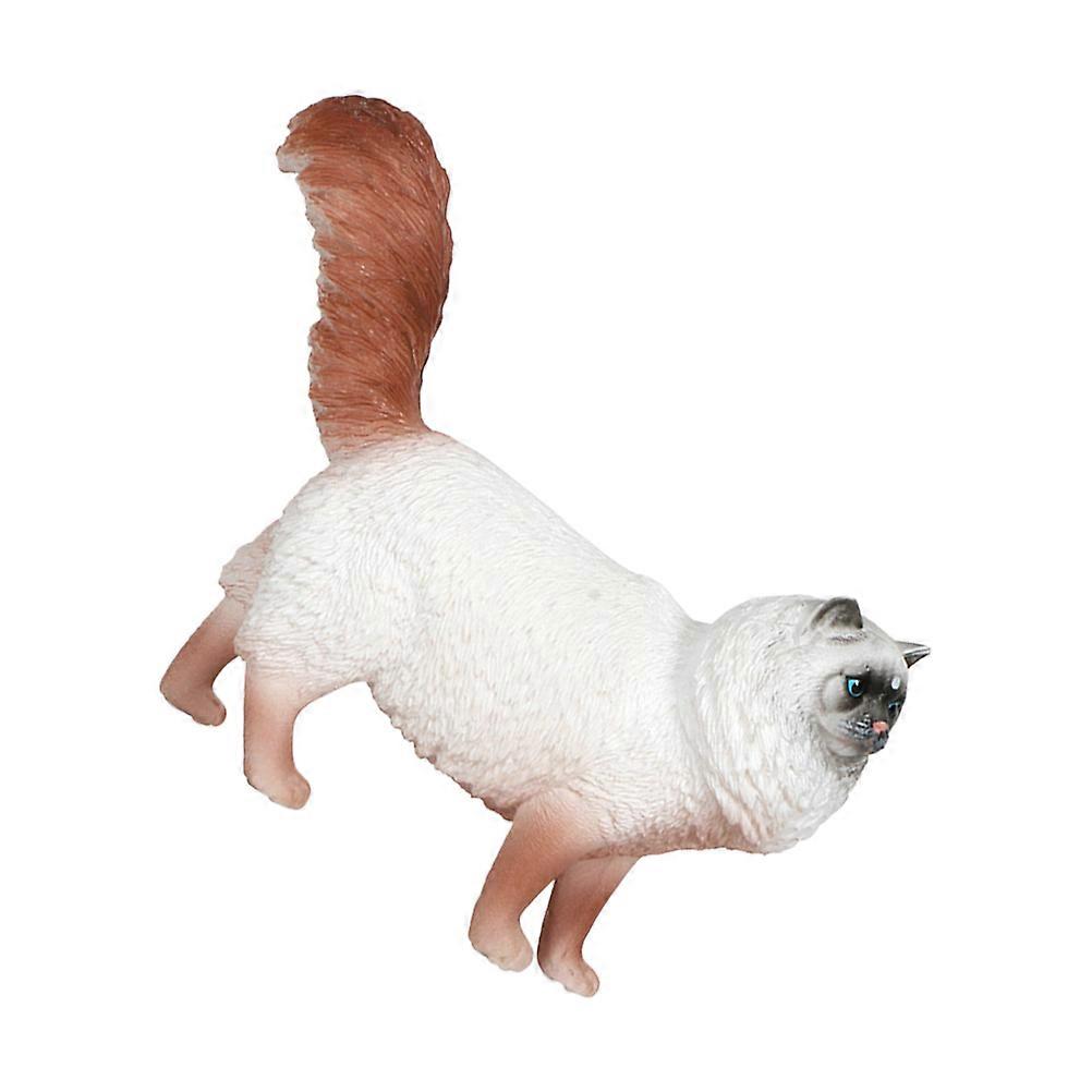 Artificial Cat Model Decoration Plastic Cat Shape Statue Ornament Plaything 1 Set