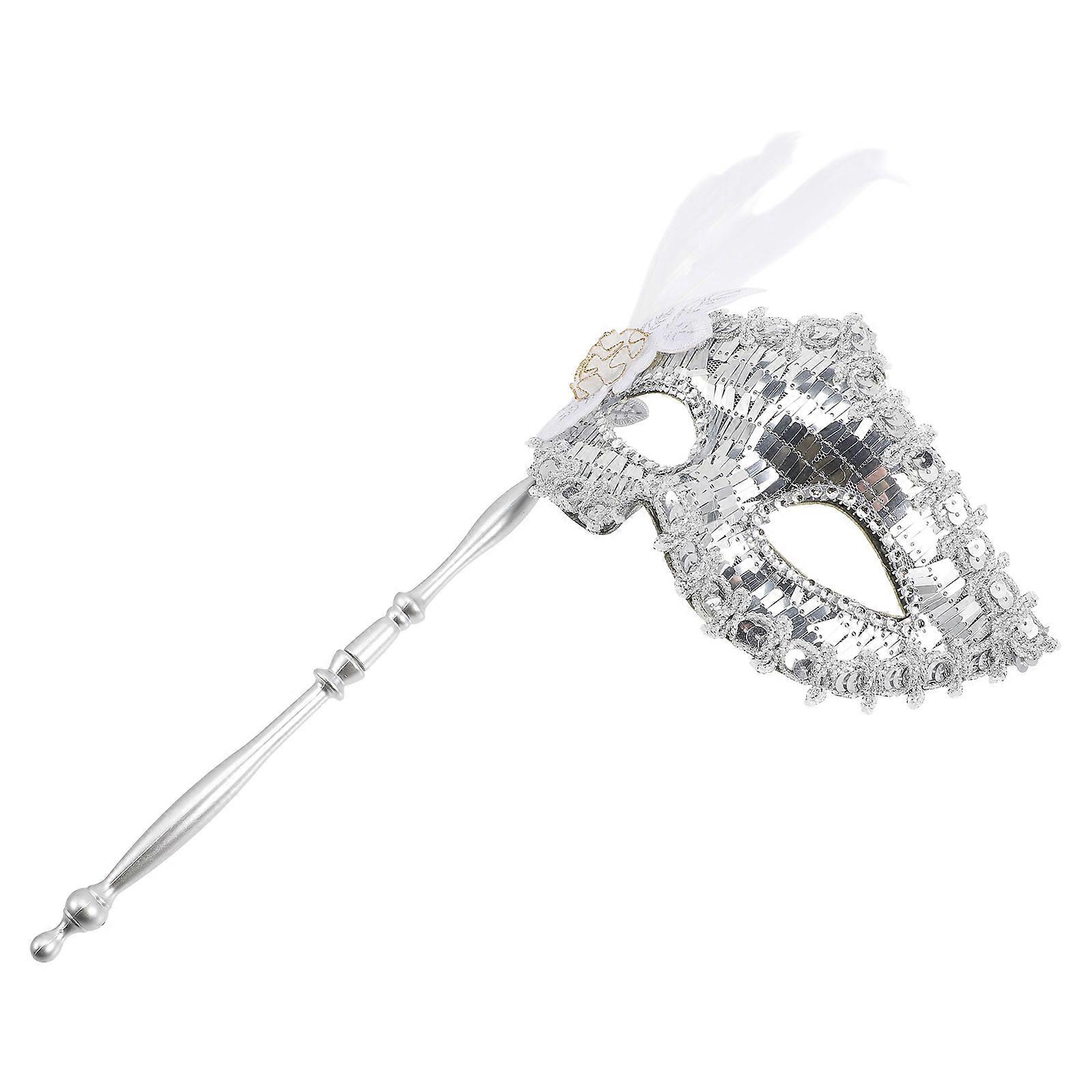 Festival Party Mask Masquerade Mask Parties Silver 33x17cm Chic Mask Decor 1Set