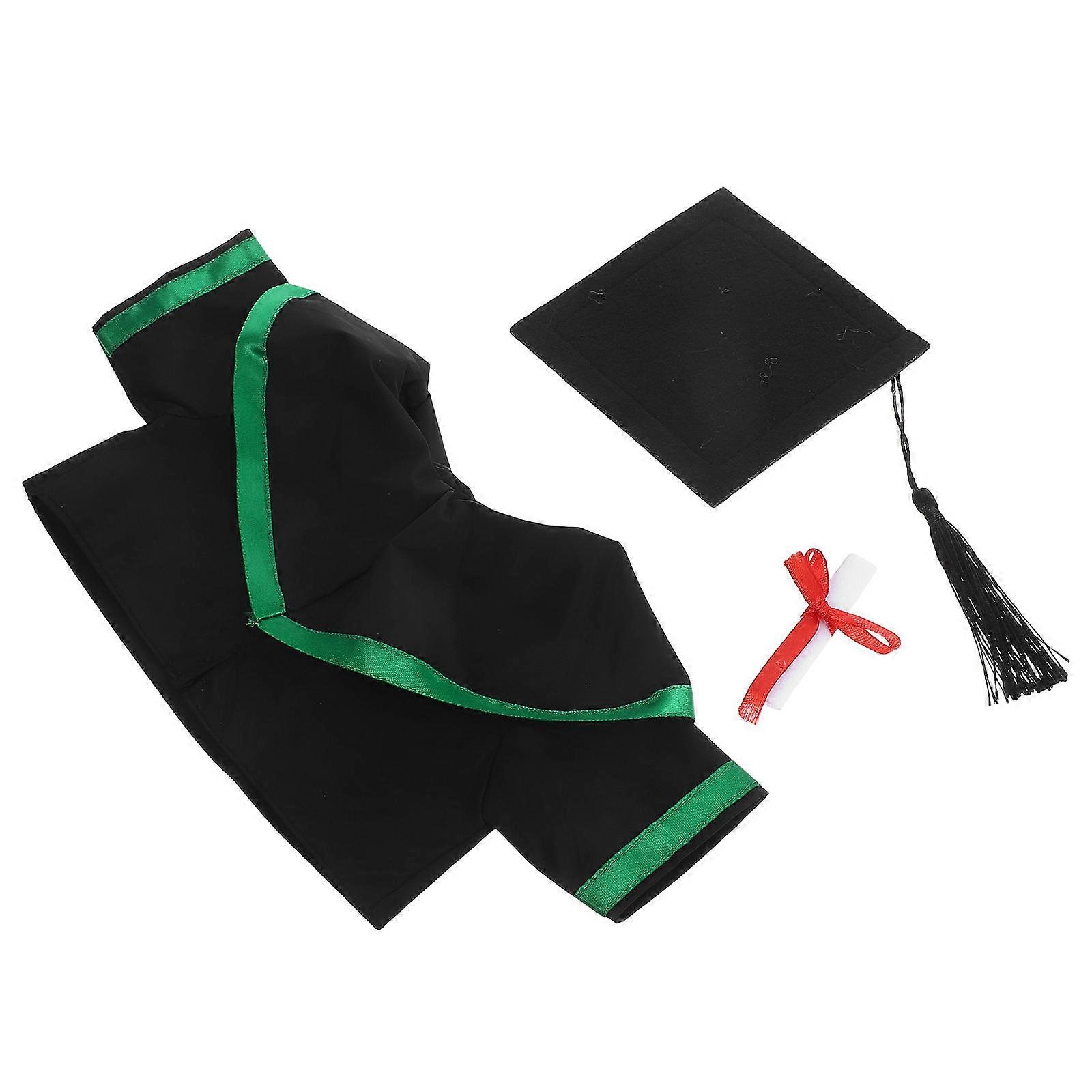 Graduation Bear Costume with Cap, Gown, and Certificate – Plush Outfit for Stuffed Animals, Party Decoration & Photo Prop Accessory
