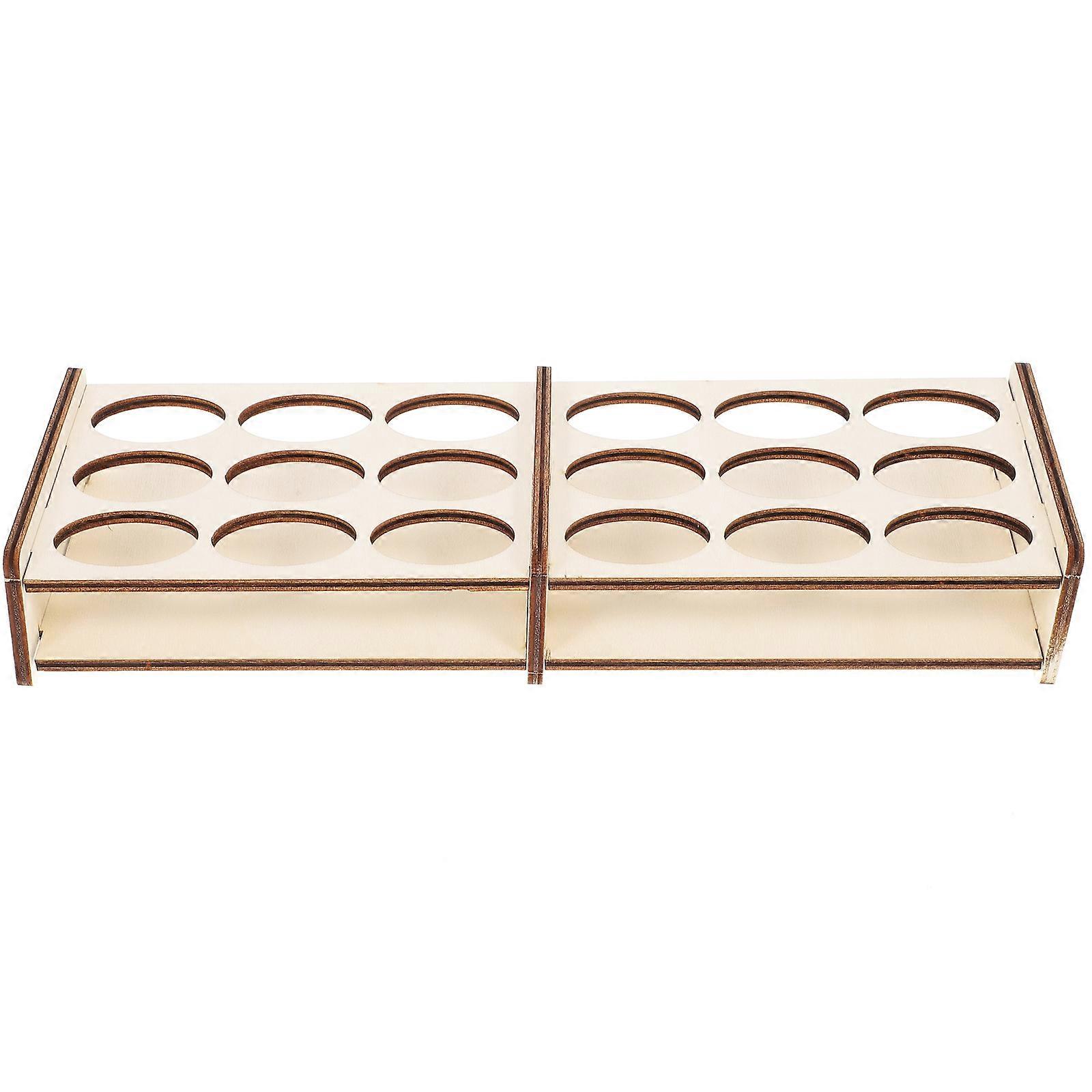 Lightweight Wooden Pigment Bottle Organizer Storage Rack for Artists, Space Saving Paint and DIY Supplies Shelf with Multi Functional Design