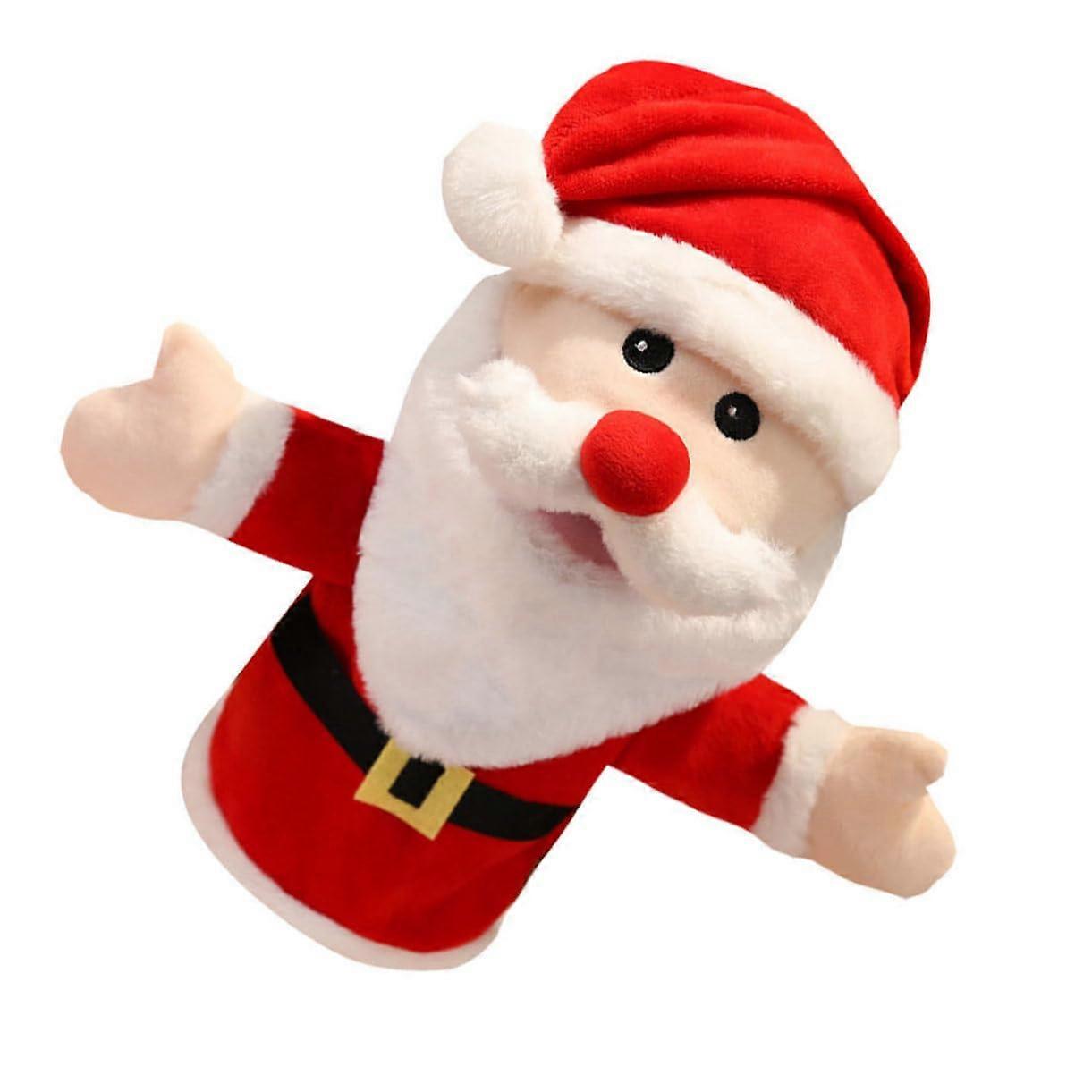 Plush Santa Claus Hand Puppet for Interactive Play, Creative Storytelling, Holiday Decoration for Kids, Fun Finger Puppet Toy