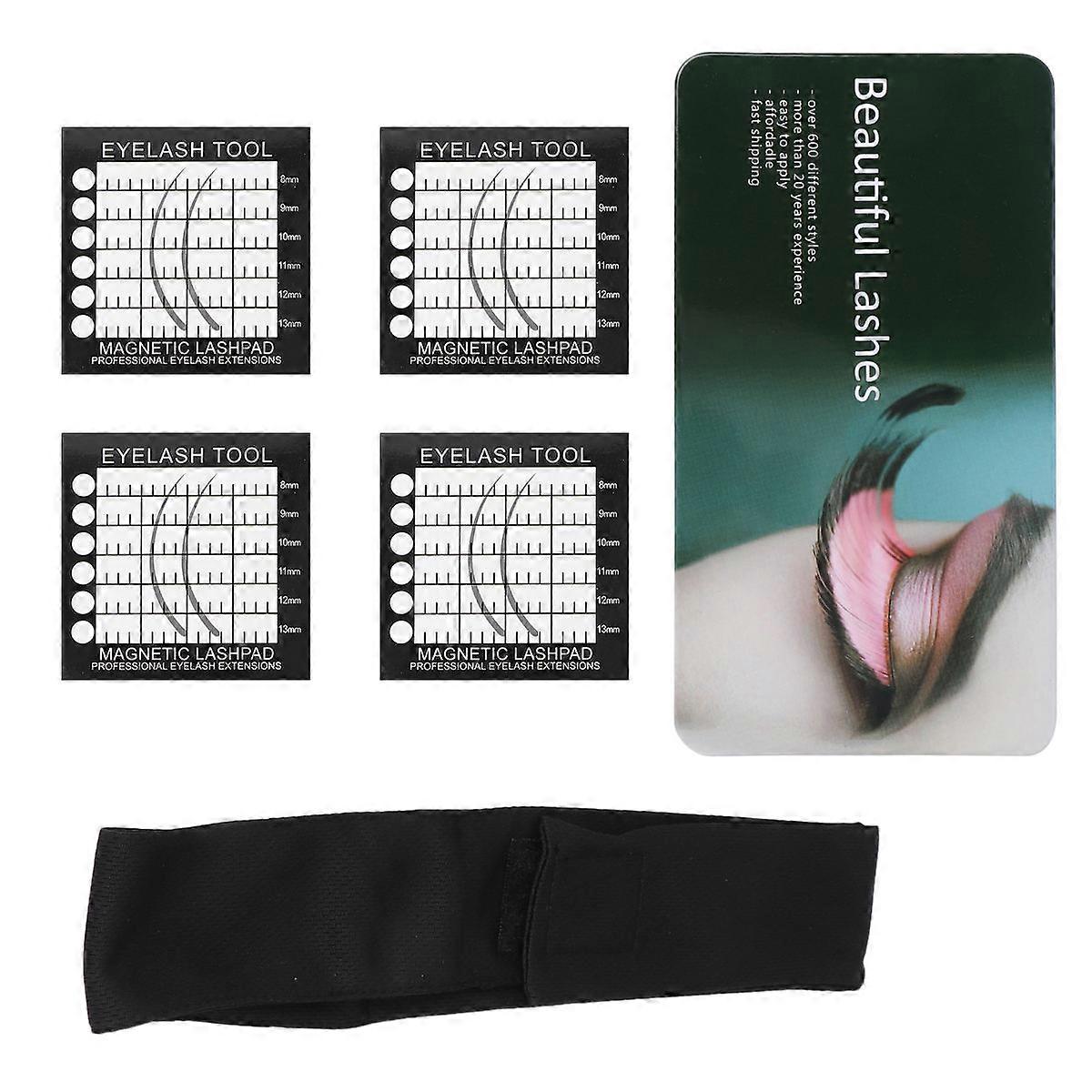 Magnetic eyelash Scarf with 4 Magnetic Lash Pads for Faster and Even Application Black