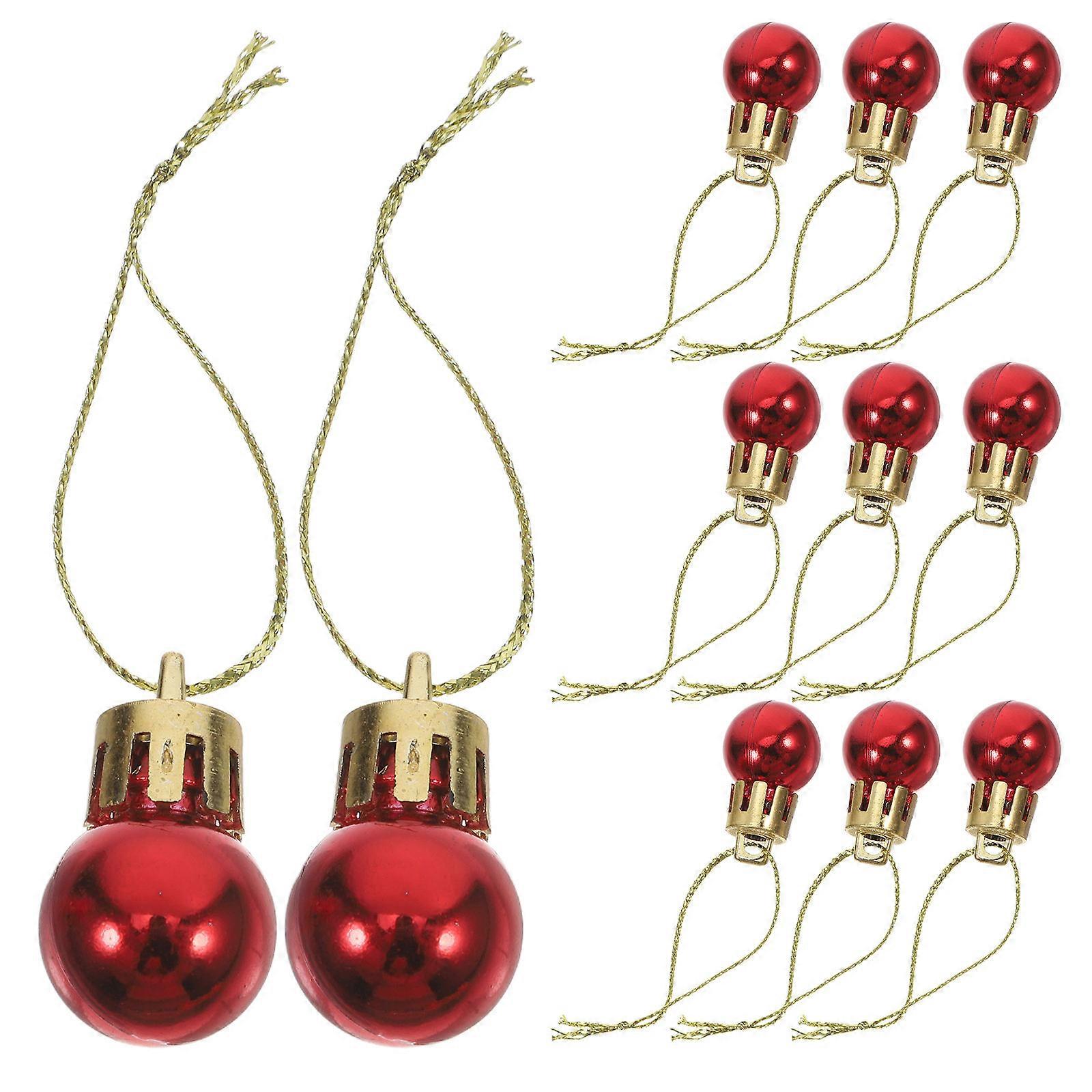 Christmas Tree Ornaments Layout Decorative Props Red 2x2x2cm 24Pcs