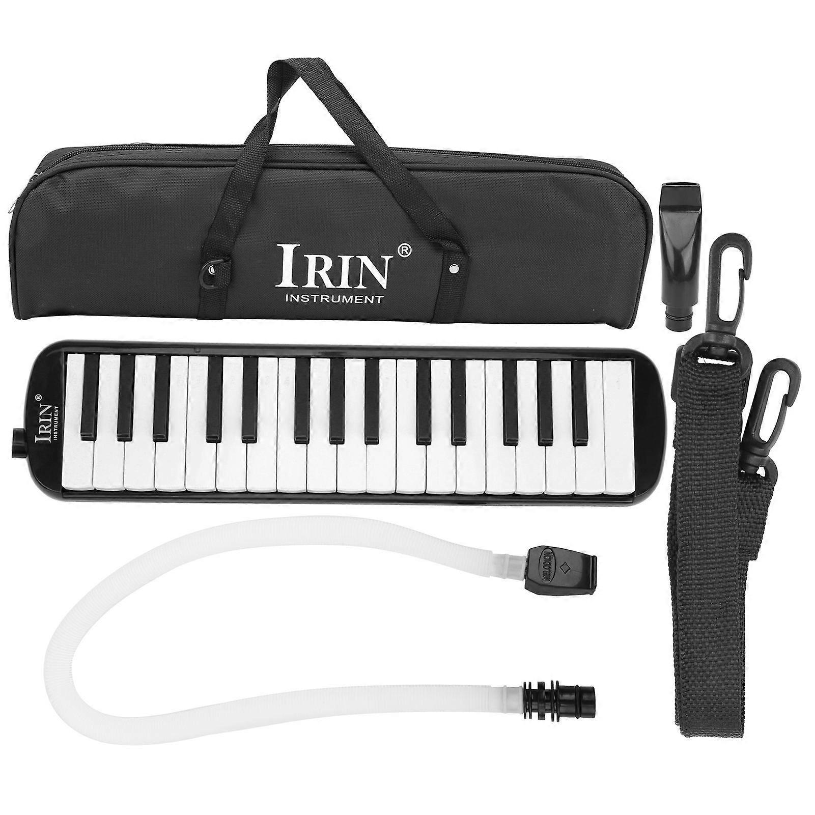 IRIN Melodica 32 Key Wind Musical Instrument Suitable for Beginner Practice Bag(Black )