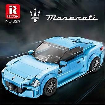 384PCS Maserati Blau Rennwagen Bausteine Klassische Ziegel Modellspielzeug