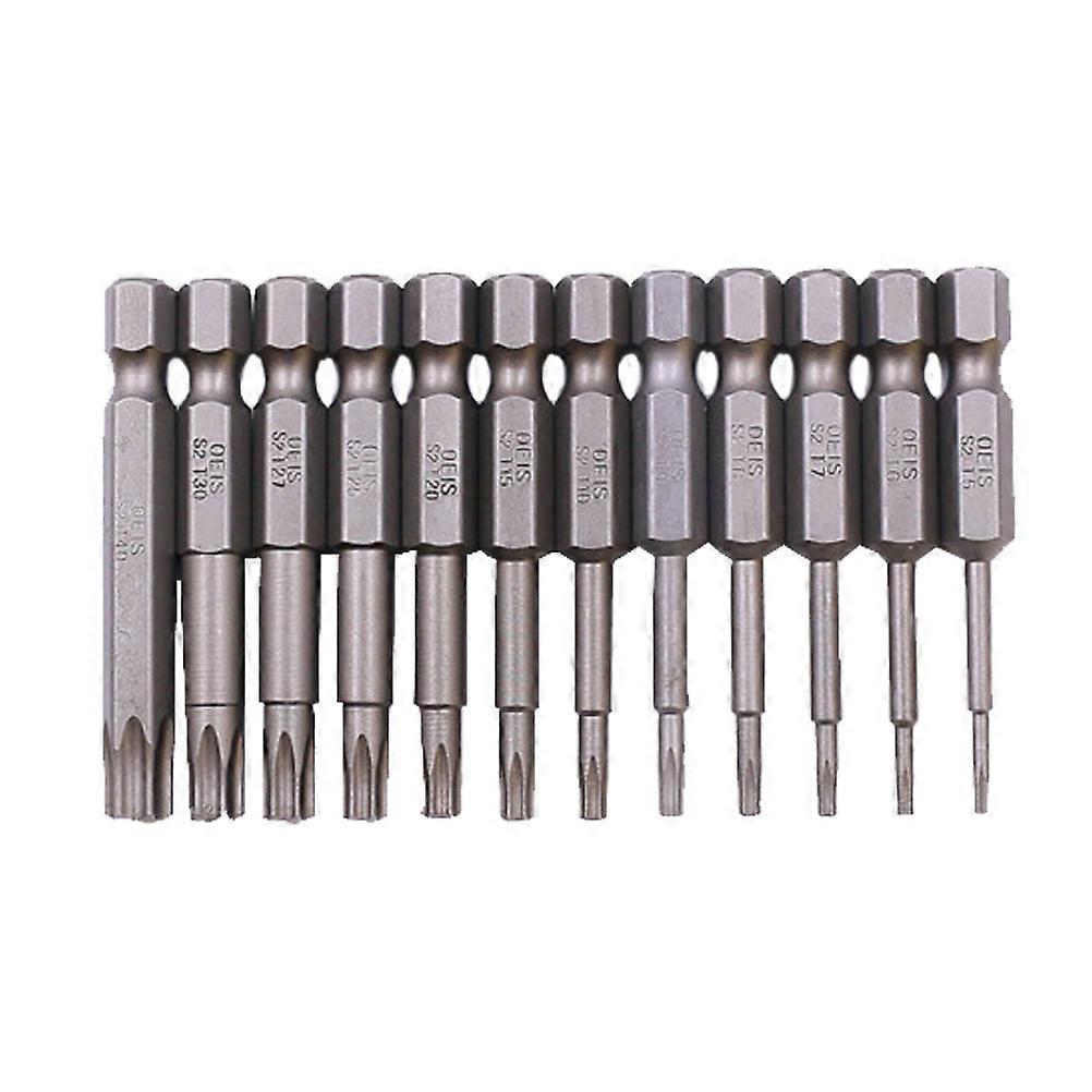 Screwdriver Bits Set Hexagon Type Beater Bits T5 T9 T30 T40 For Manual Electric Screwdriver 12Pcs