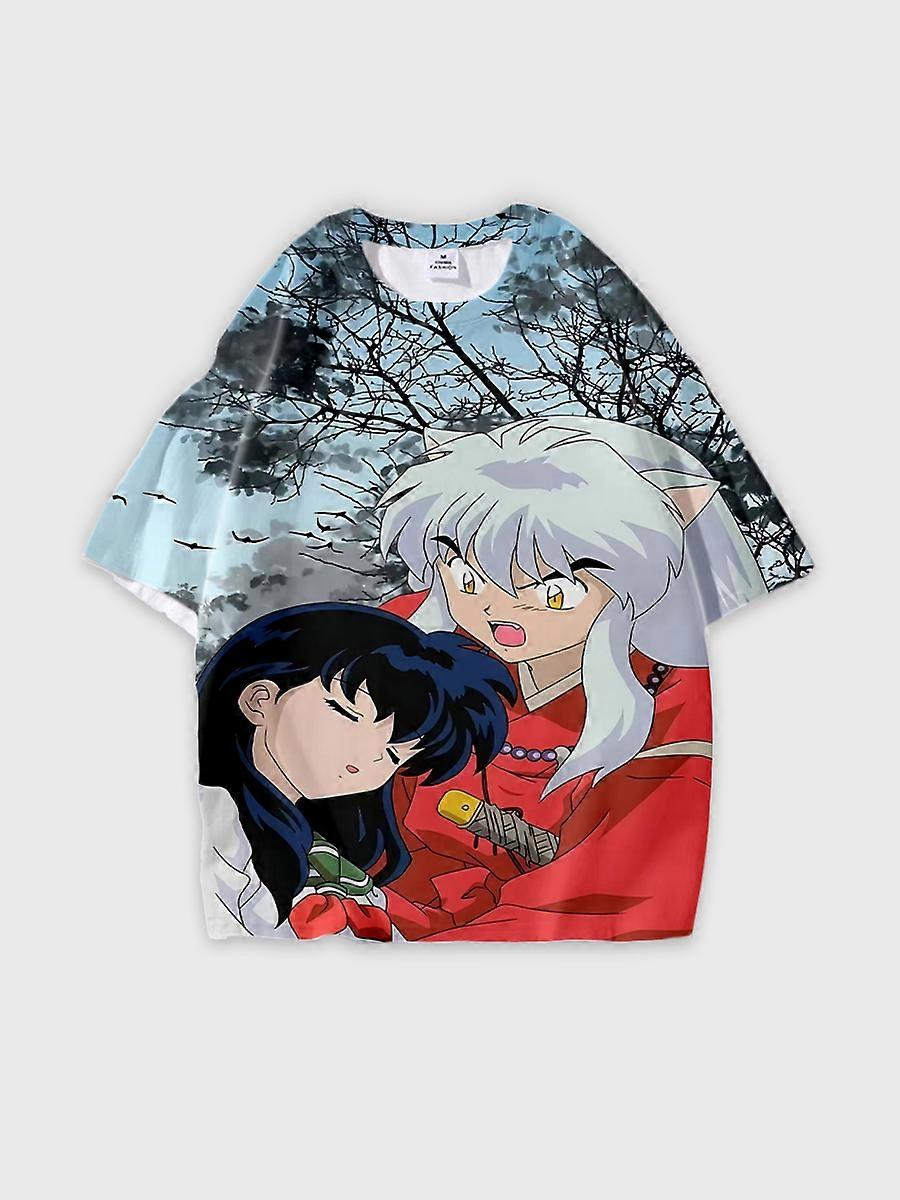 T-shirt round neck Role Pattern loose short sleeve D1291