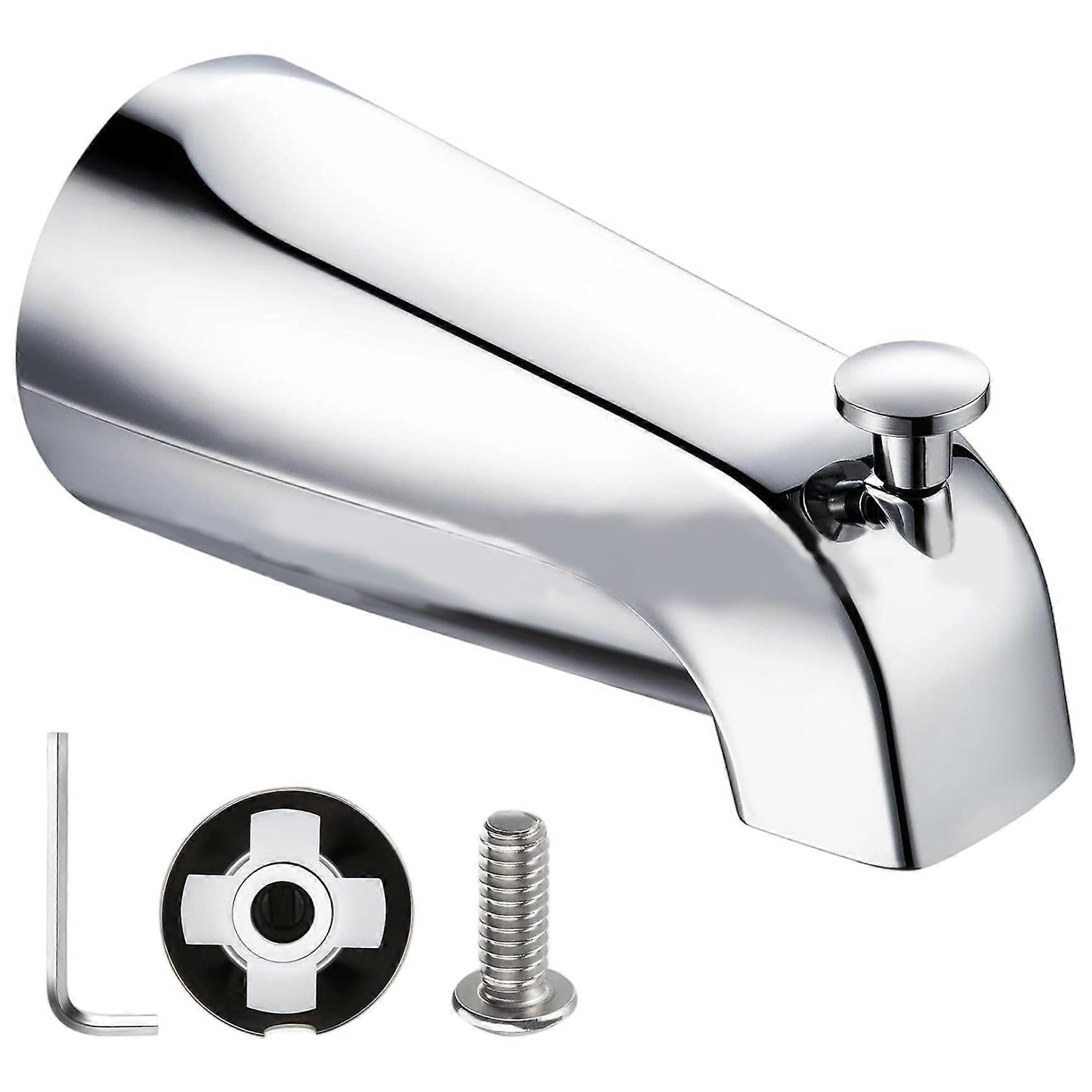 Bathtub Spout Zinc Alloy Bathtub Faucet with Diverter Accessories Easy to Install Bath Spout for 1/2Inch