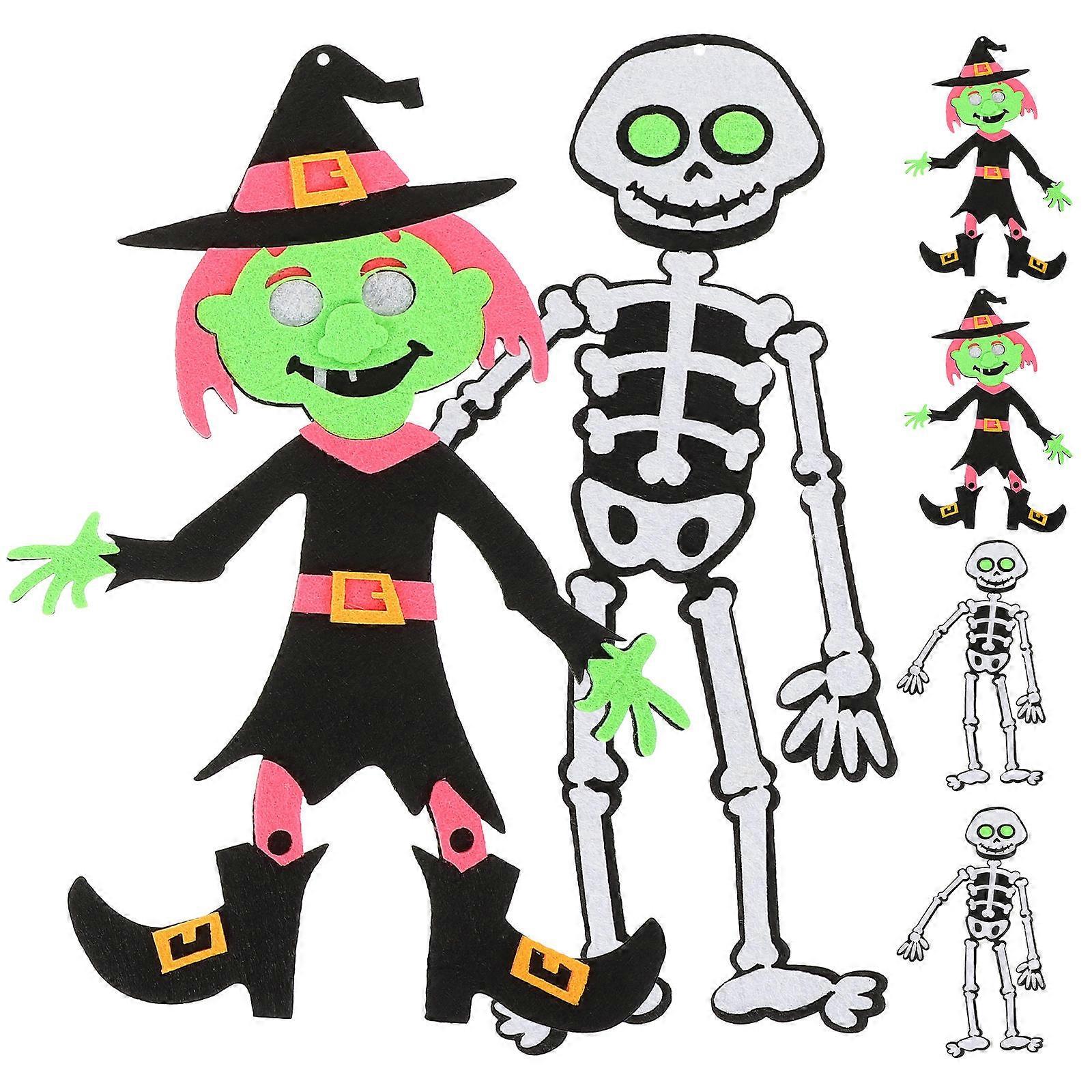 Felt Halloween Decorations Witch Pendant Indoor Decor 4Pcs