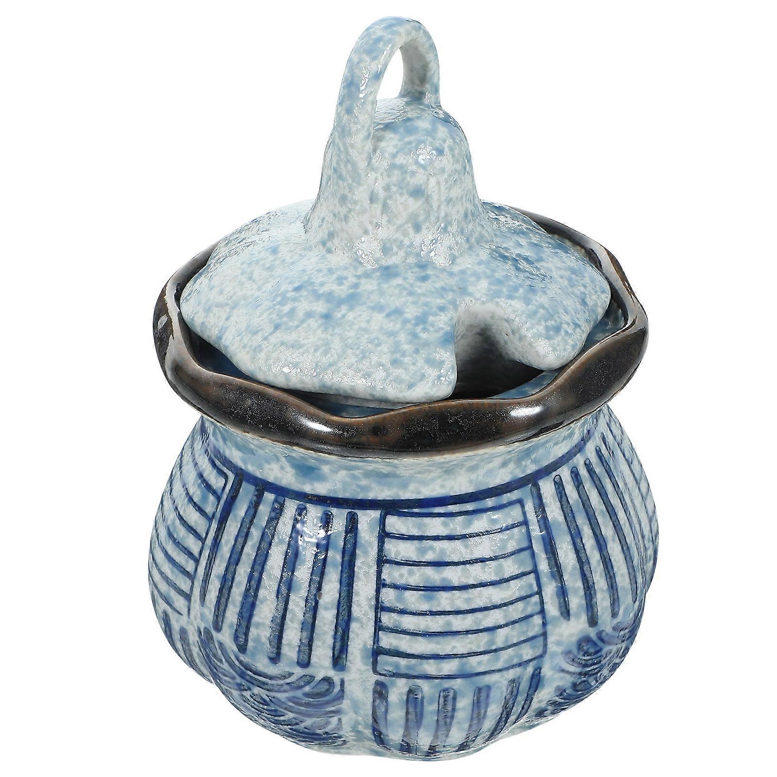 Soy Sauce Vinegar Bottle Ceramic Sauce Pot Dining Table 4.9×3.5×3.5in Soy Sauce Dispensing 1Pcs