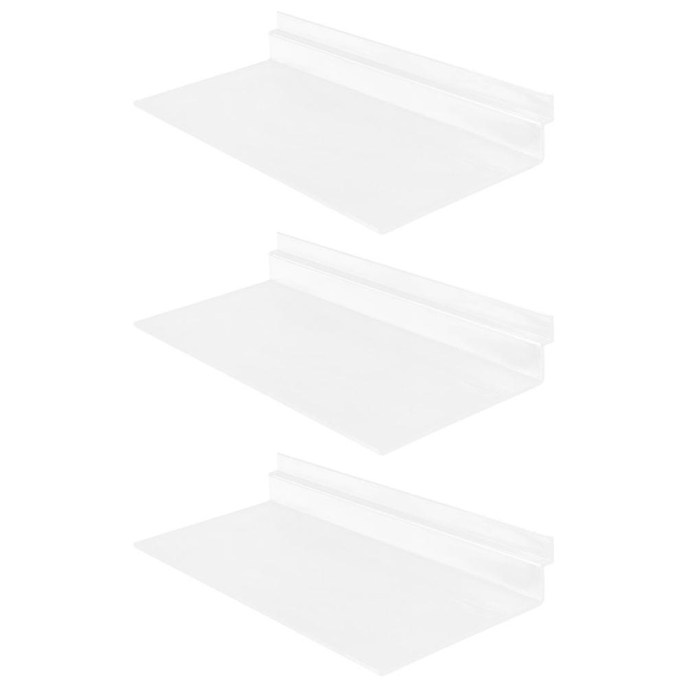 Shoe Display Rack 3Pcs Clear Slatwall Display Rack For Home Organization Transparent Size 25.00X12.00X3.50CM Plastic Clear Display