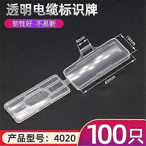 100pcs Cable Identification Tags - Reusable Waterproof Plastic Clear Label Holders for Wire Marking Outdoor and Wet Environments